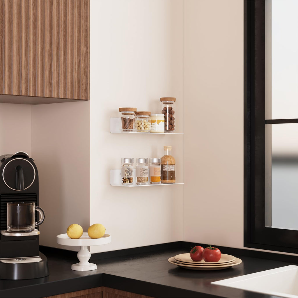 Floating Acrylic Shelves, 2 Pack Kids Floating Bookshelf Wall Mounted Display Shelf for Books