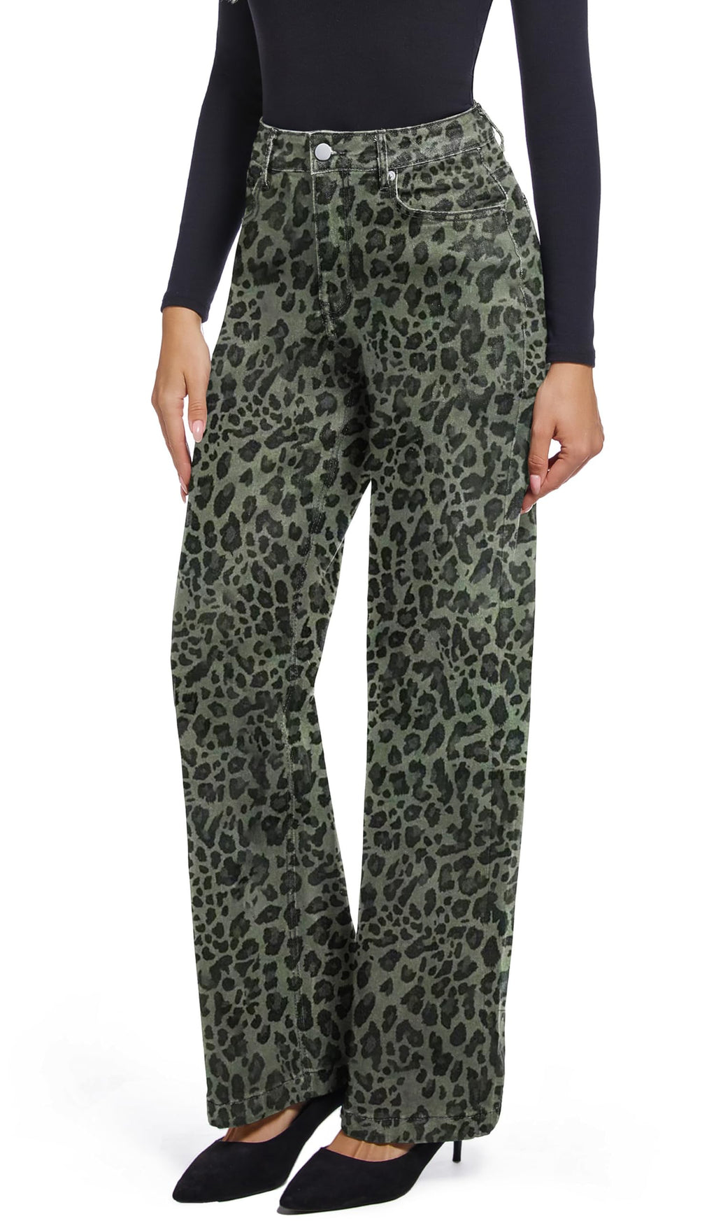 Women's Jeans Straight Leg Casual High Waisted Stretch