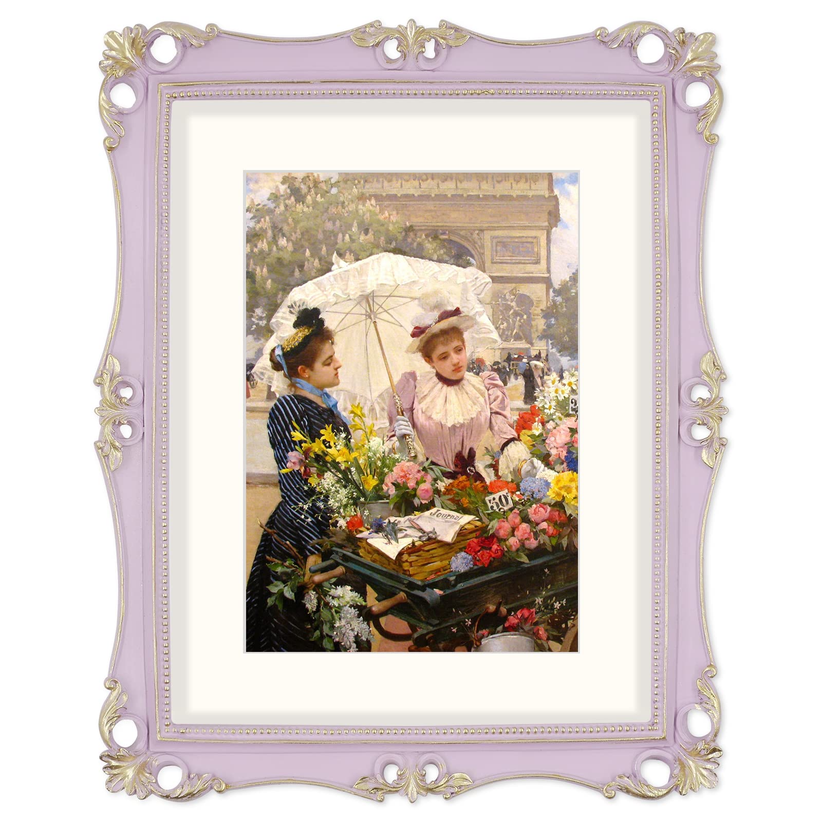 Picture Frame Antique Frame 8x10 Vintage Photo Frames 11 x 4 in with Gold Trim, Wall and Tabletop Picture Frames