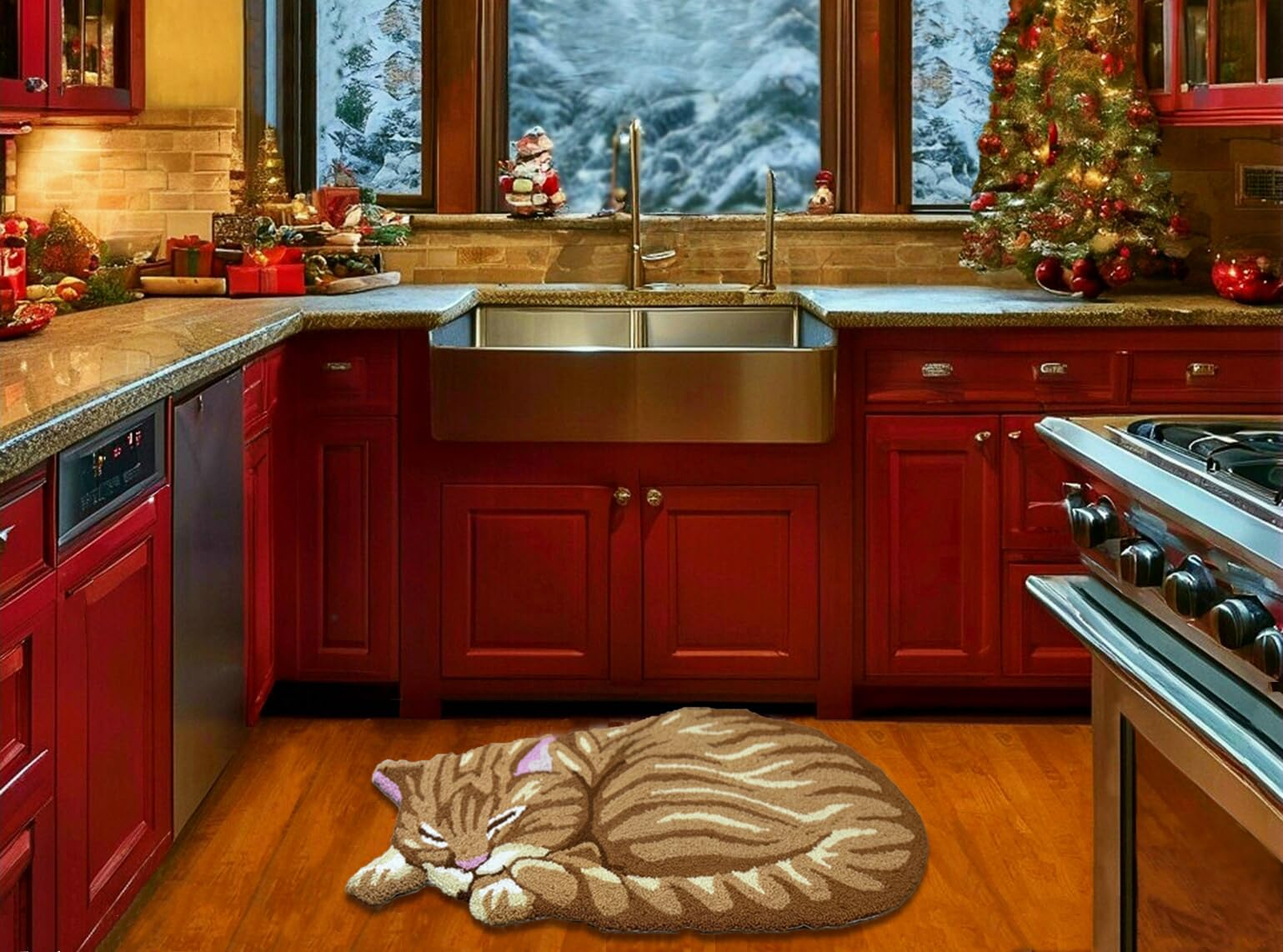 Shaped Hand-Hooked Accent Rug Throw Rug Area Rug Door Mat for Home décor