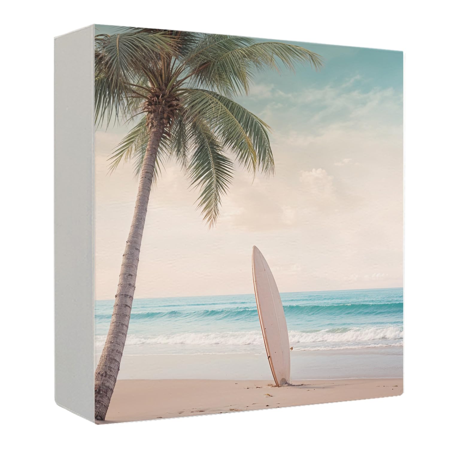 Coquette Pink Bow Champagne Wooden Box Sign, 5x5 Inch