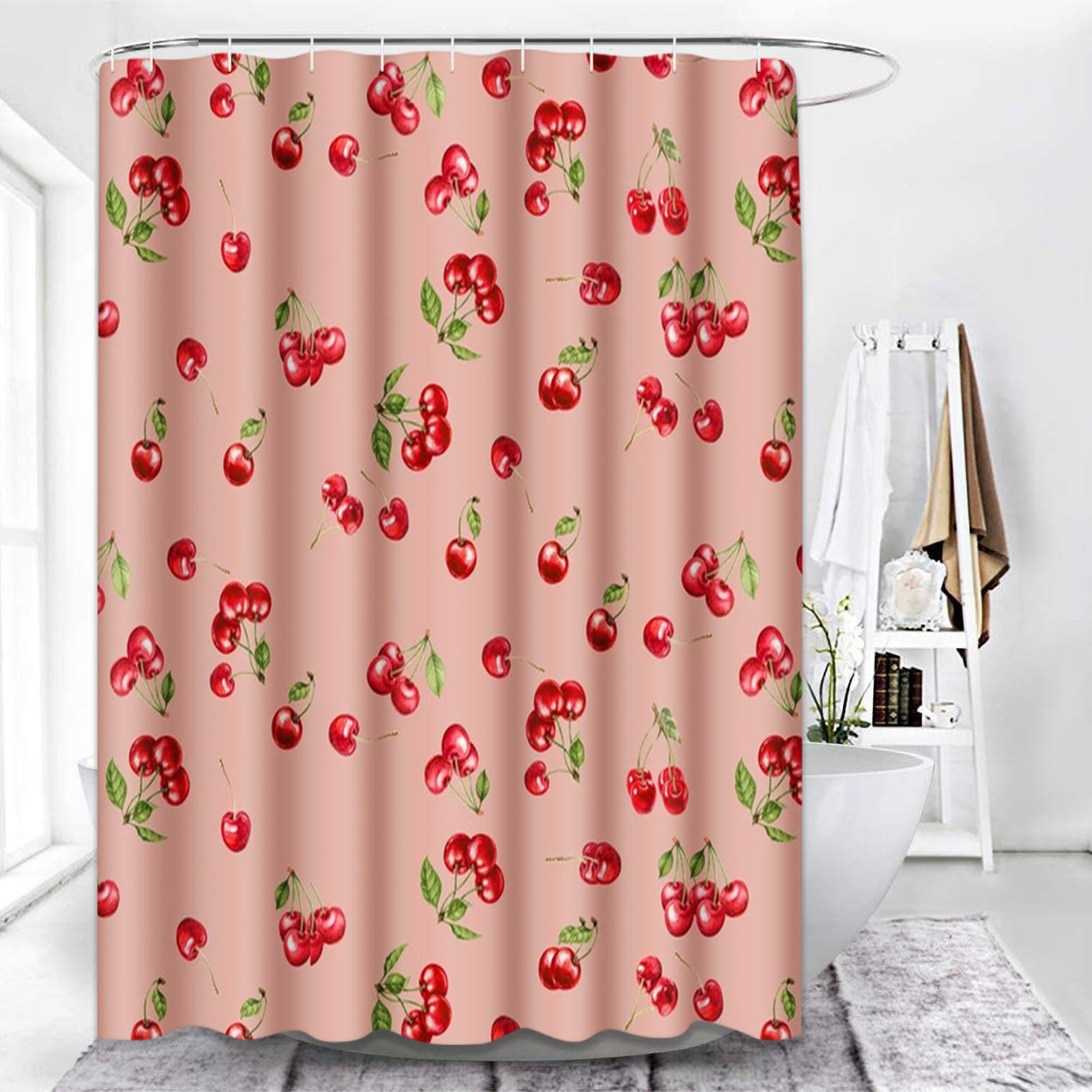 Vintage 4 Pcs Bathroom Sets with Shower Curtain and Rugs, Shower Curtain Sets for Bathroom Decor with 12 Hooks