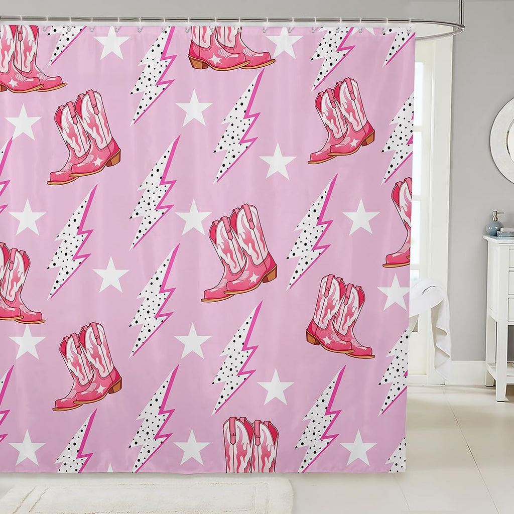 Cute Bathroom Curtains -  Waterproof Curtains, 12 Hooks Suits