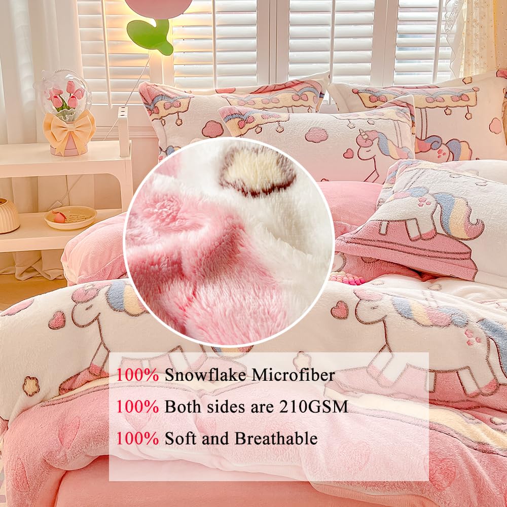 Kawaii Twin Duvet Cover Set â€?Soft Reversible Bedding with Fluffy Comforter Cover