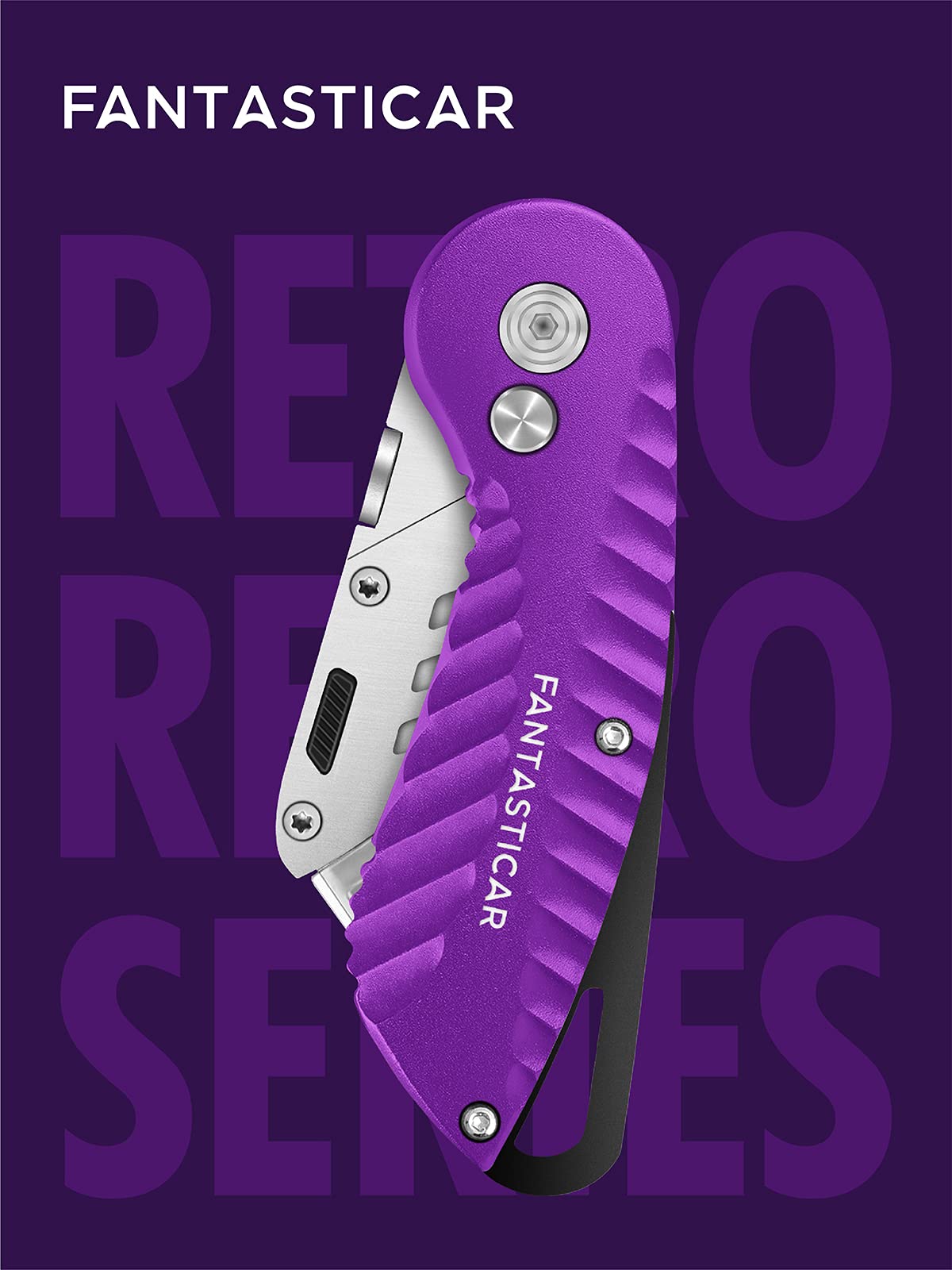 Folding Utility Knife, Cute Metal Box Cutter with Extra 5 Sharp Blades, Quick Blade Change, and Preminium Gift Packaging, for Cardboard Opener, Paper Cutter