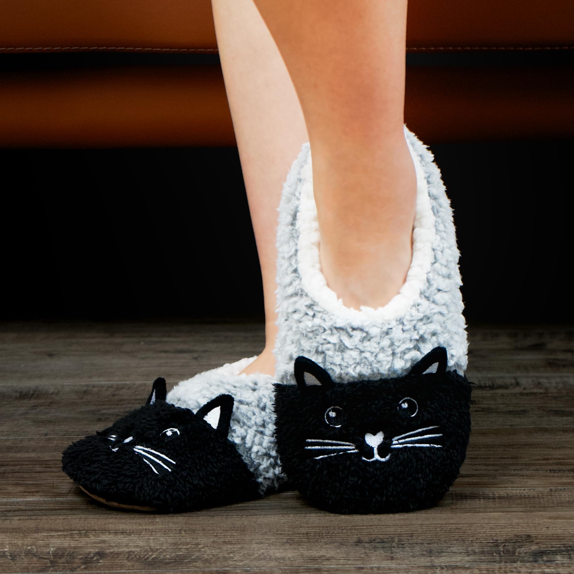 Cute Animal House Slippers - Fuzzy Warm Bedroom Slipper Socks Non-Slip Grippers