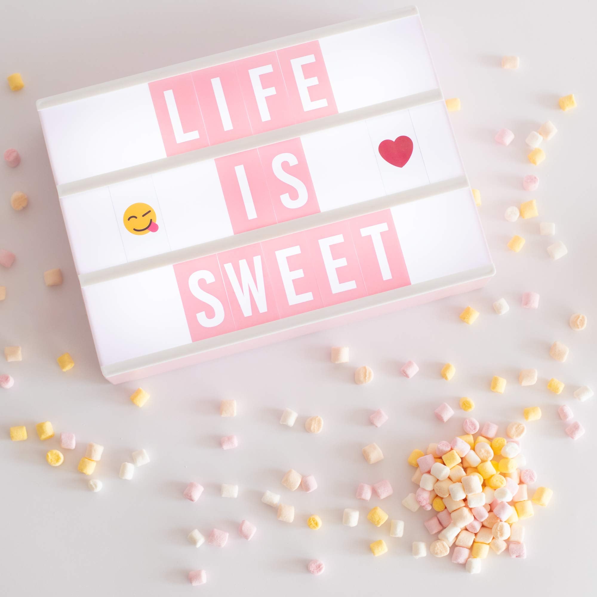Light Box â€?400 Letters & Emojis, LED Sign for Home & Office Decor, Gifts for Women & Girls
