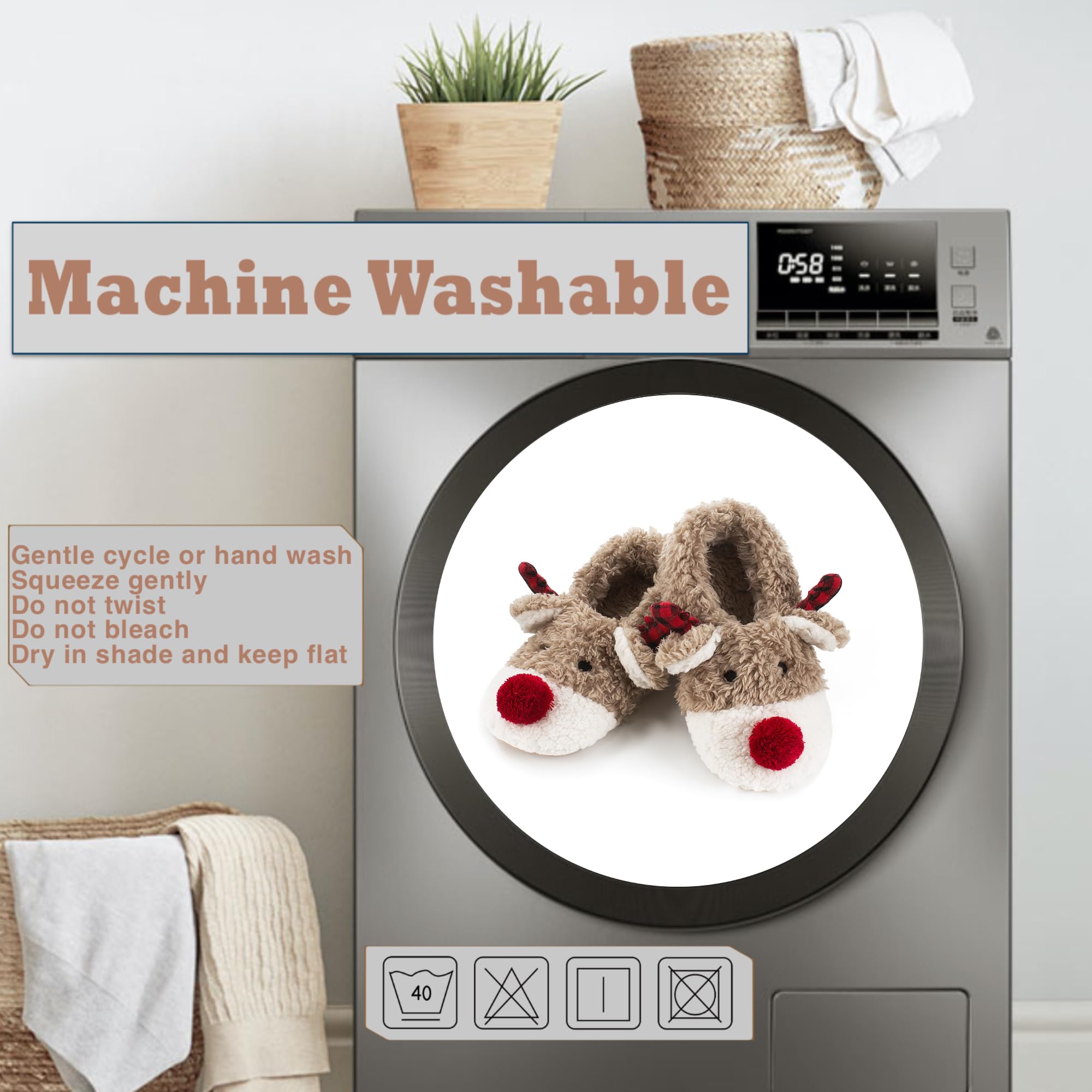 Cute Animal House Slippers - Fuzzy Warm Bedroom Slipper Socks Non-Slip Grippers