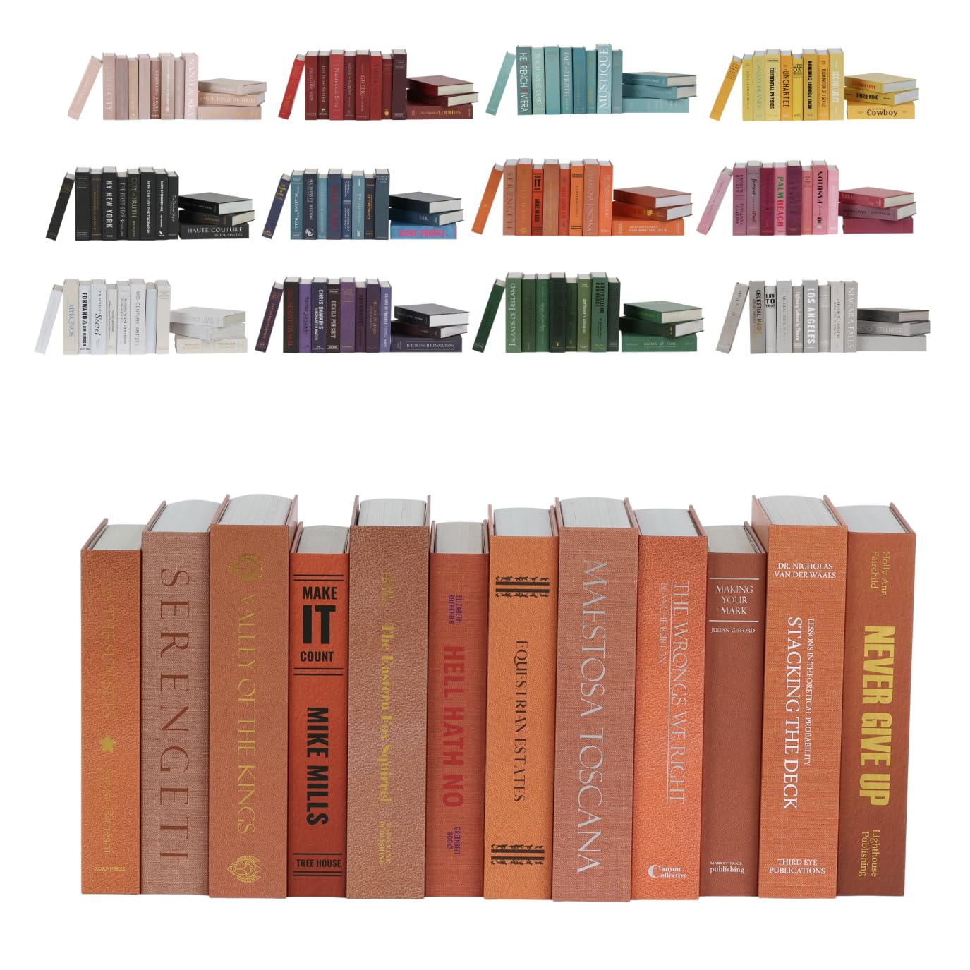 Decorative Faux Books, 12 Fake Books for Bookshelf Decor