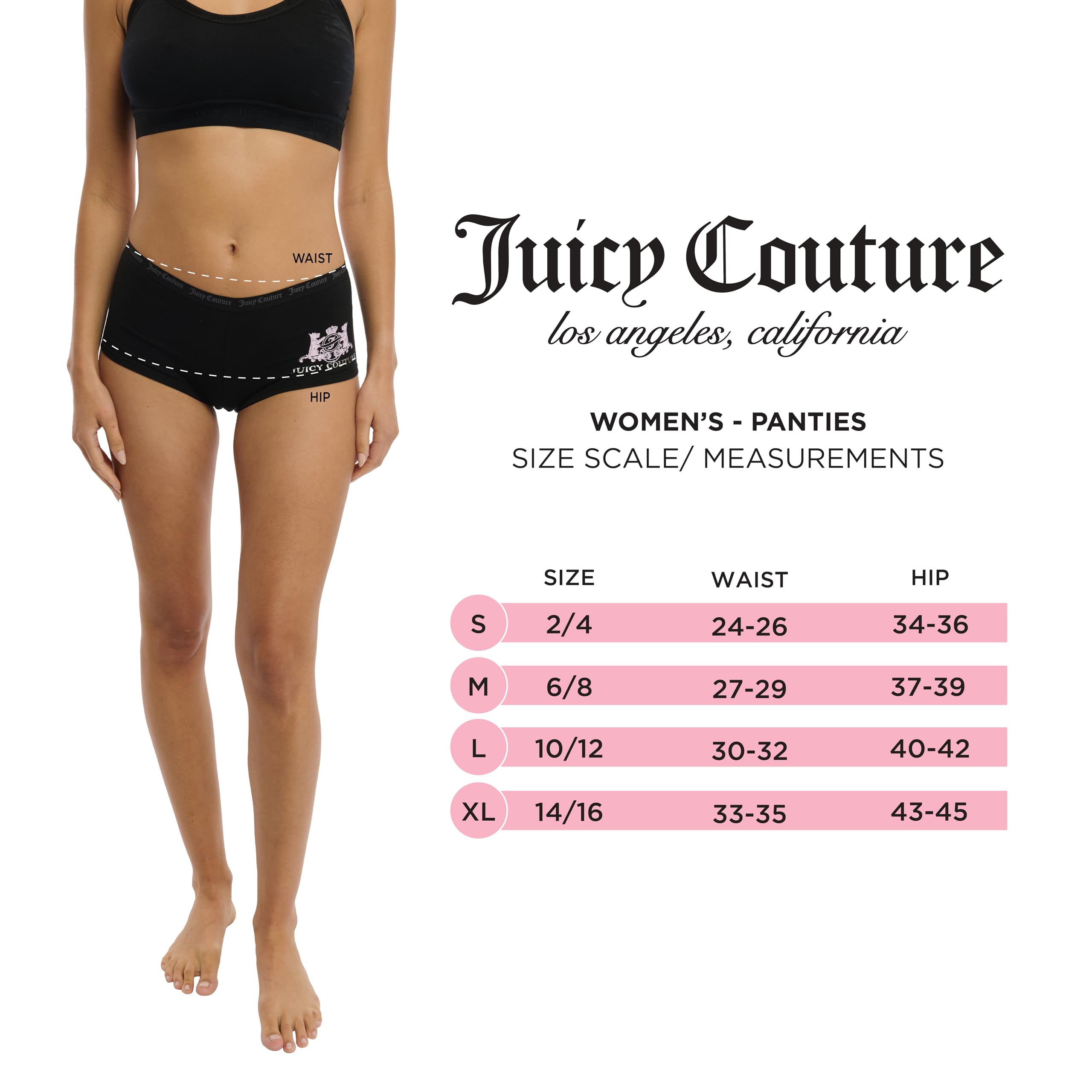 Juicy Couture Women's Cotton Underwear Set 5 Pack