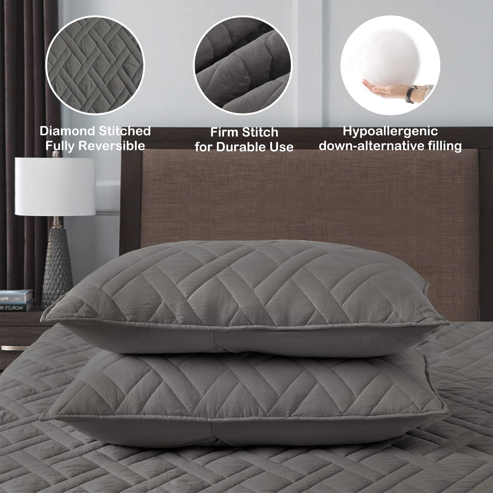 Quilt Size Lightweight Quilt for Summer Ultra-Soft Microfiber Modern Style Quilted Clouds Pattern Bedspread Quit Set 3 Pieces(1 Quilt and 2 Pillow Shams)