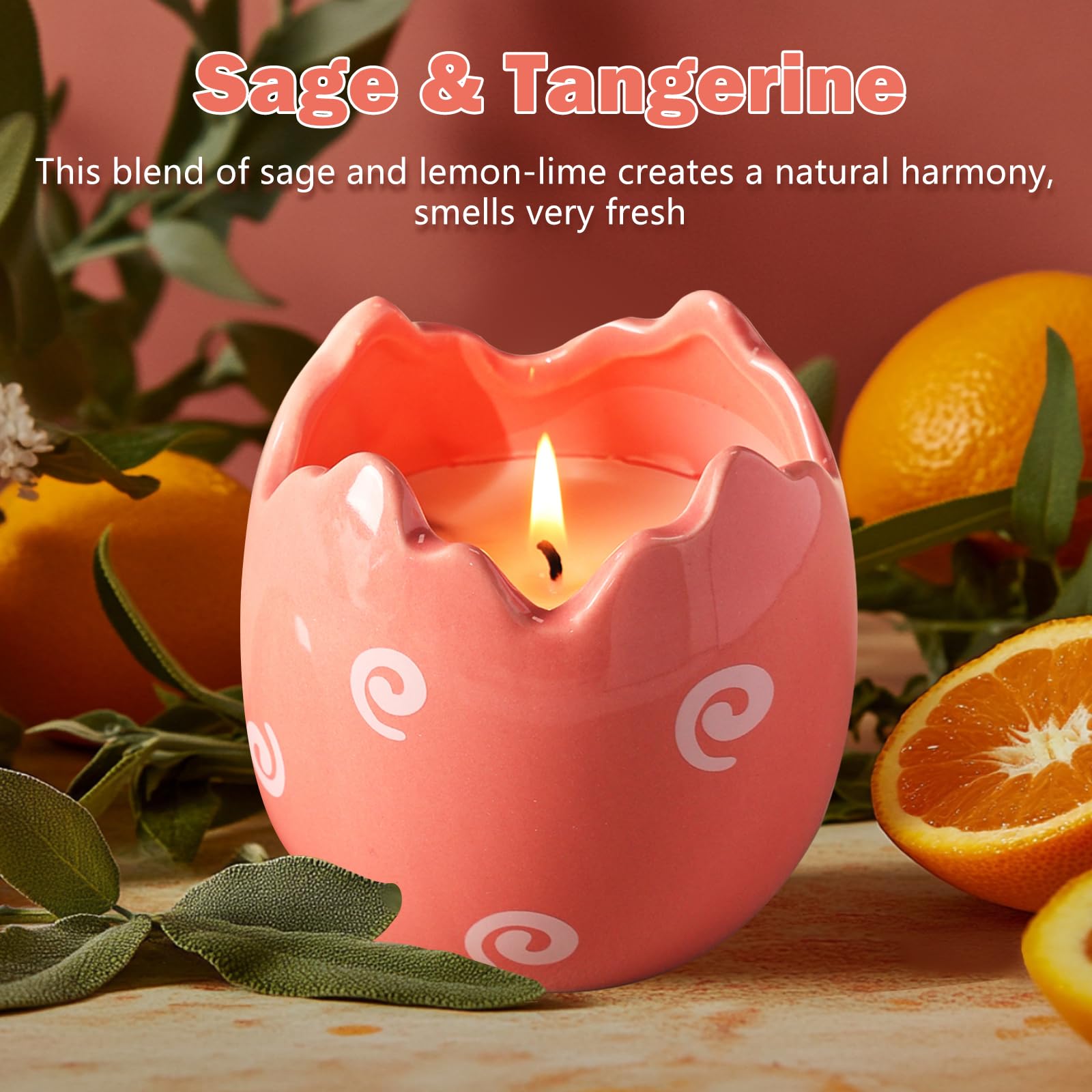 Candles for Spring Table Decorations- Easter Egg Decor Scented Candle 9oz, Spring Home Decor Centerpieces - Long Burning