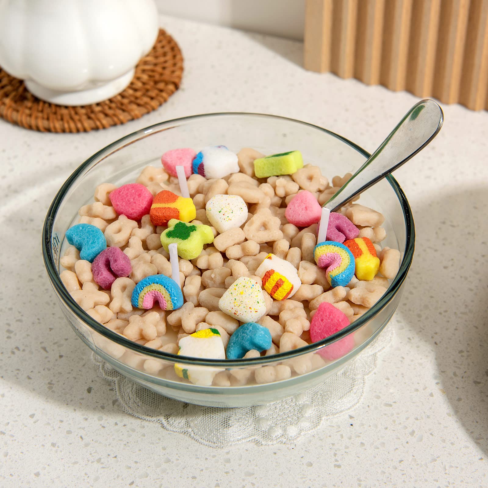 Cereal Bowl with Metal Spoon Scented Soy Candle