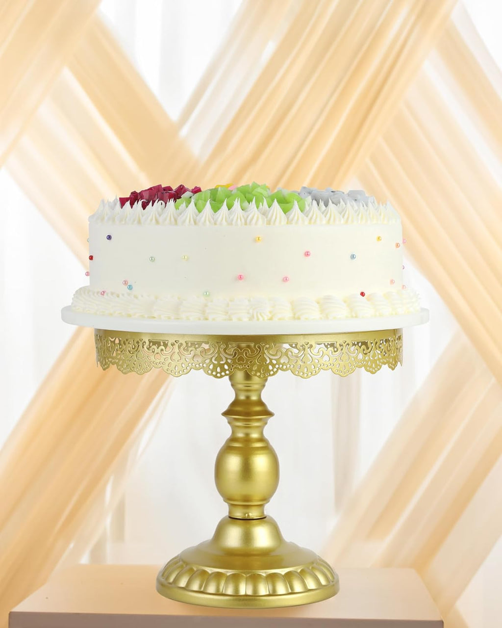 Fancy 5Pcs Cake Stands Set Metal Round Cupcake Holder Cookies Dessert Display Plate Serving Tower Tray Platter with Handle