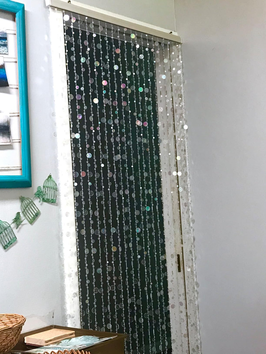 Iridescent Faux Crystal Acrylic Bubble Beaded Curtains for Doorway Room Divider Backdrop Decoration