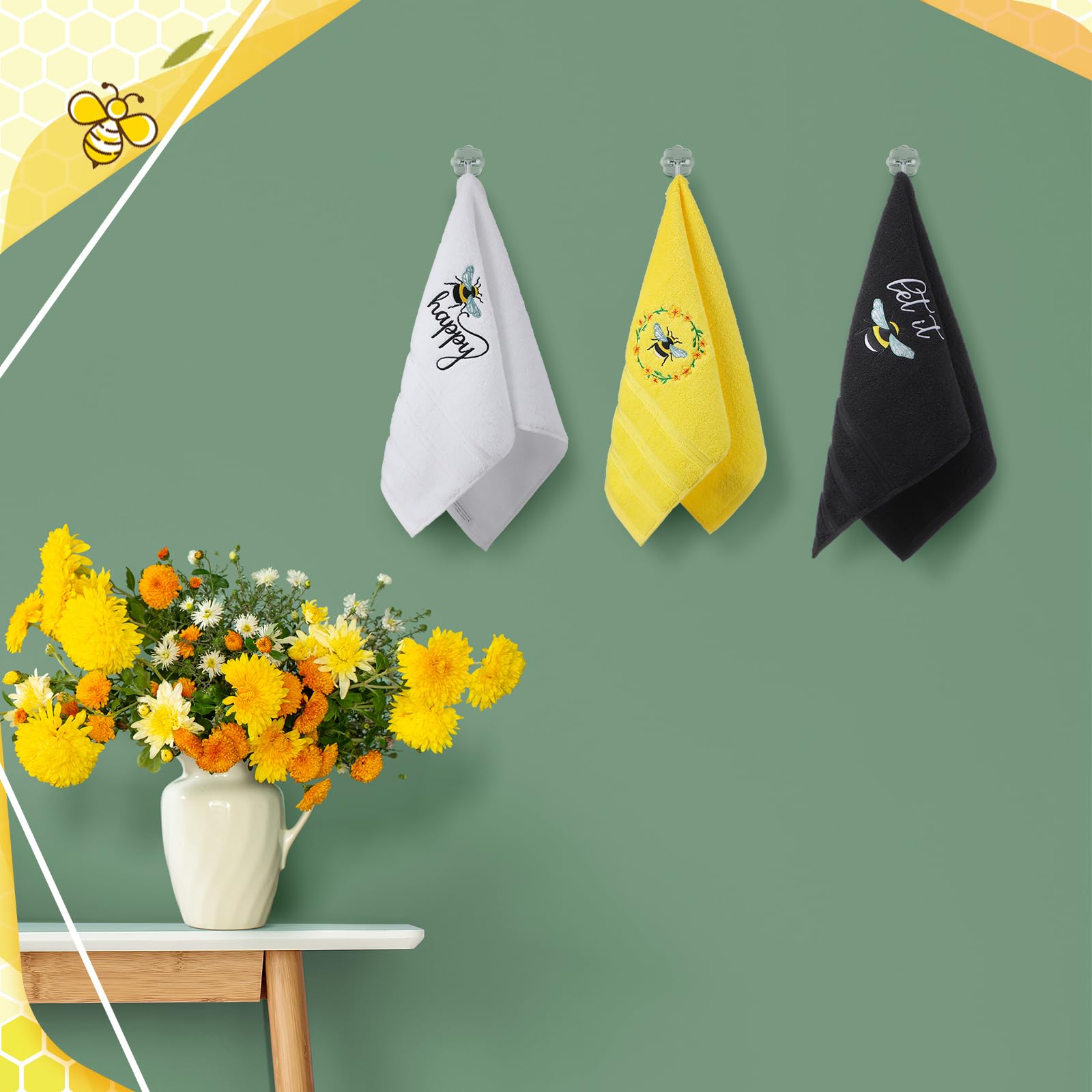 Rose Floral Hand Towels Farmhouse Pink Rose Bathroom Decor 14x29 Inch Embroidered Decorative Cute Summer Flowers Hand Towels Cotton Soft Absorbent Towels for Bathroom Kitchen