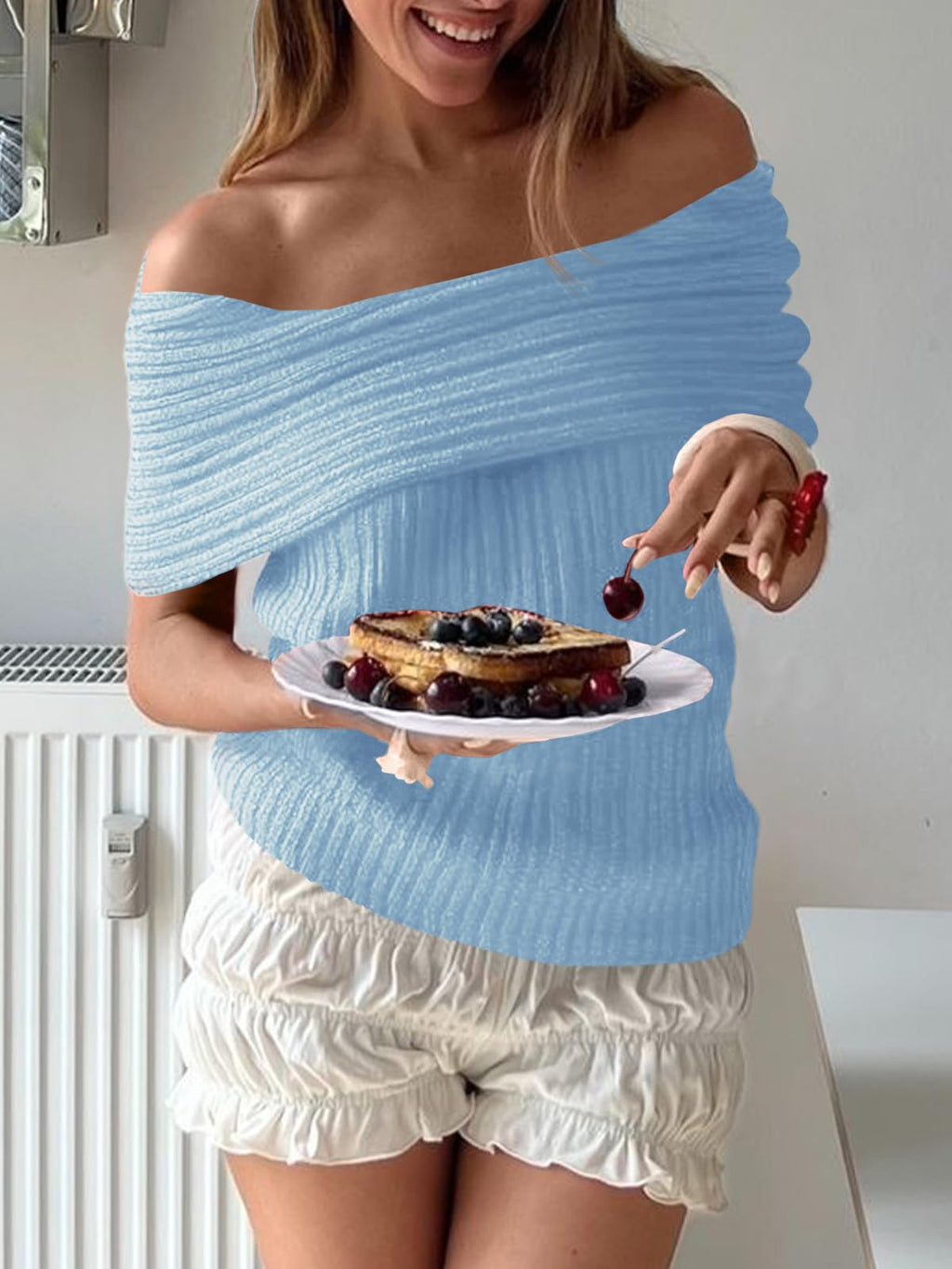 Womens Off The Shoulder Sweater Tops Summer Sleeveless Strapless Ribbed Sexy Pullover Shirts