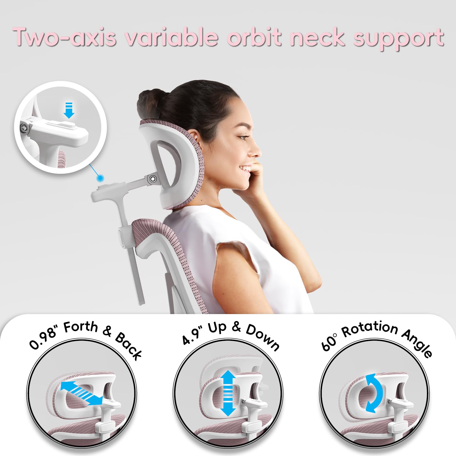 Ergonomic Desk Chair-Computer X-Shaped Chair Mesh PU Leather with Adjustable Lumbar Support-Executive Chair High Back with Headrest Flip-Up Arms for Long Hours