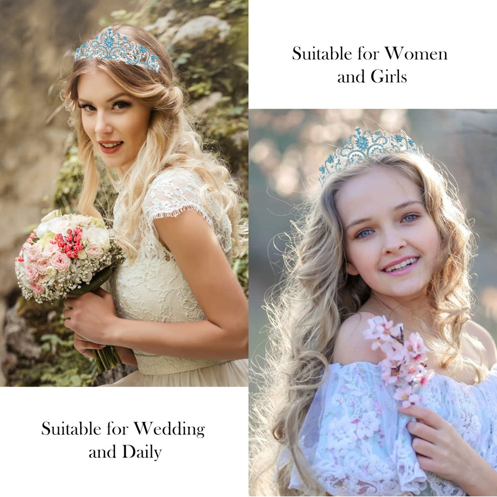 Princess Crystal Tiara Crown Headband Elegant Crown With Combs