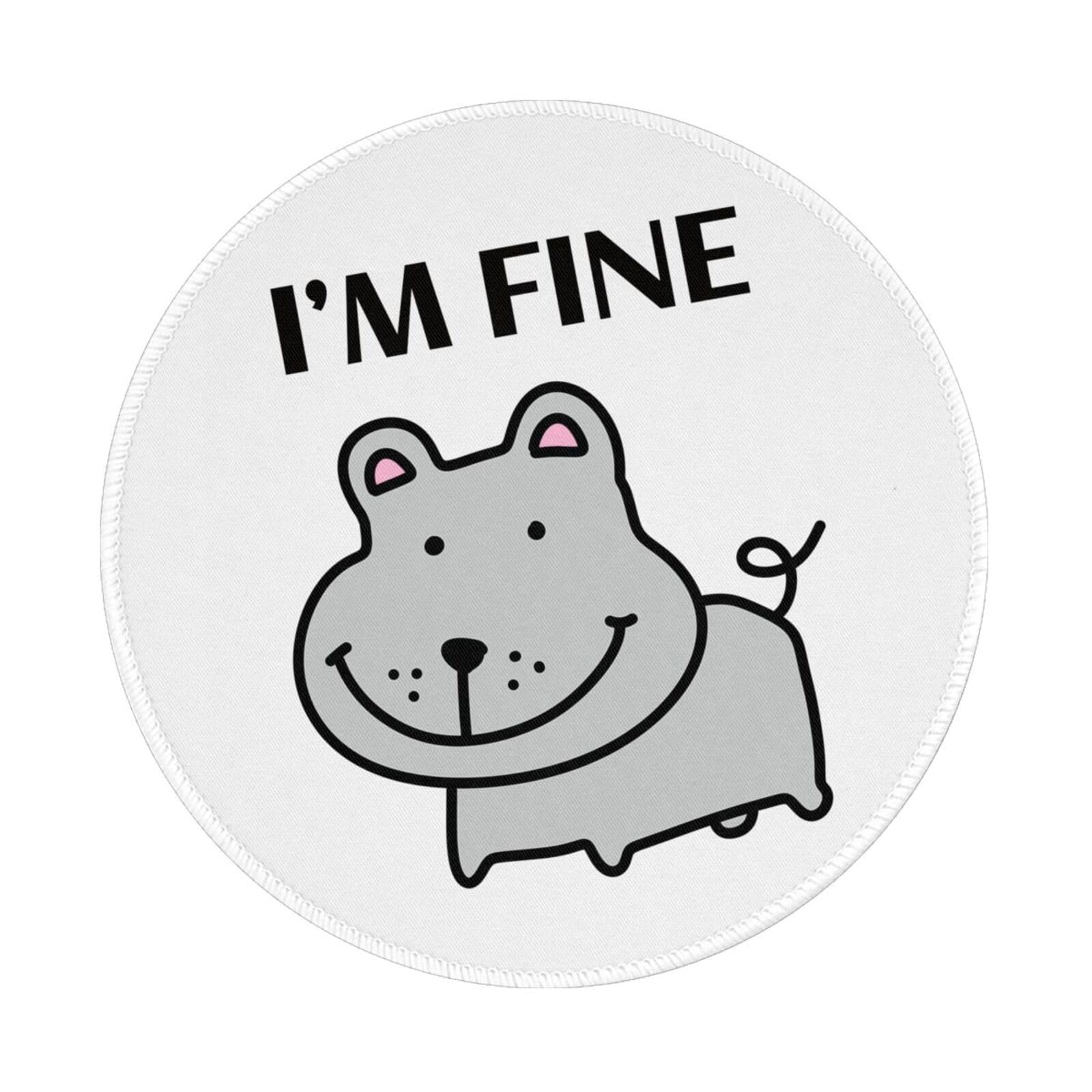 Round Mouse Pad Desk Top - Stitched Edges 8 X 8 Inch