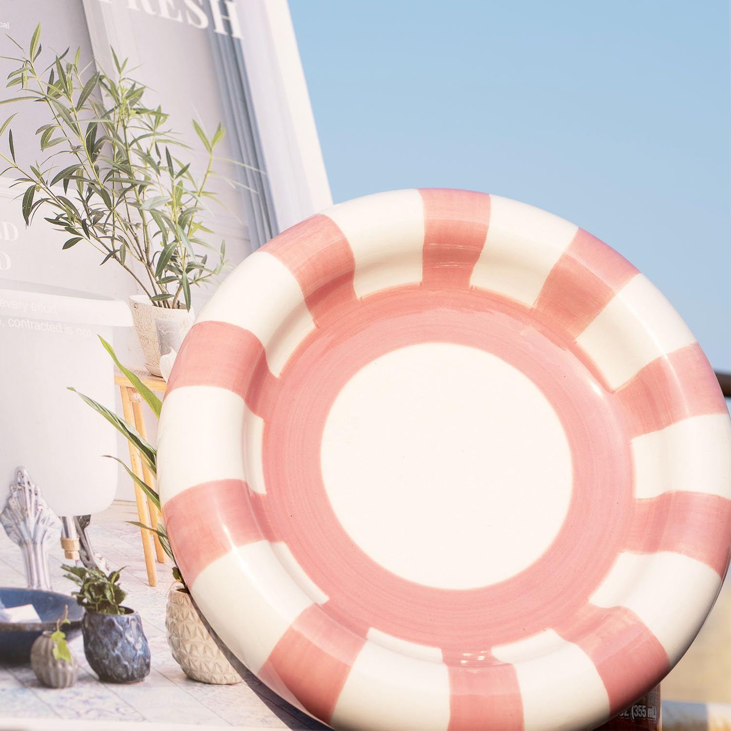 Jewelry Tray Trinket Dish,Cute Round Ceramic Decorative Ring Holder