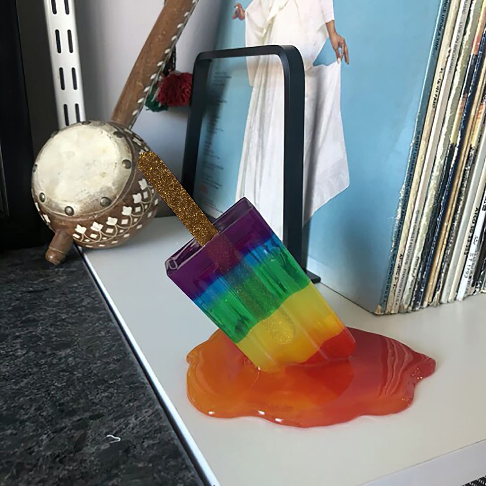 Melting Popsicle Sculpture - Creative Melting Ice Cream Resin Home Decor