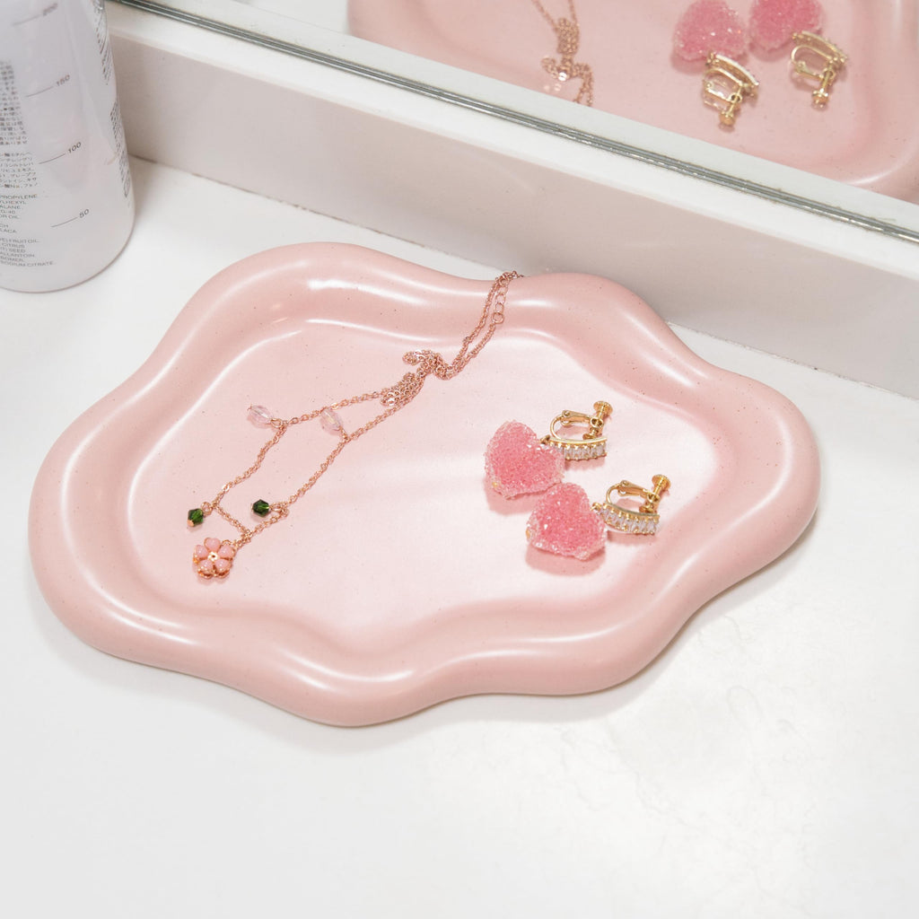 Cloud Trinket Dish, Chubby Jewelry Tray, Ceramic Jewelry Ring Trinket Dish for Rings Earrings Necklace Organizer