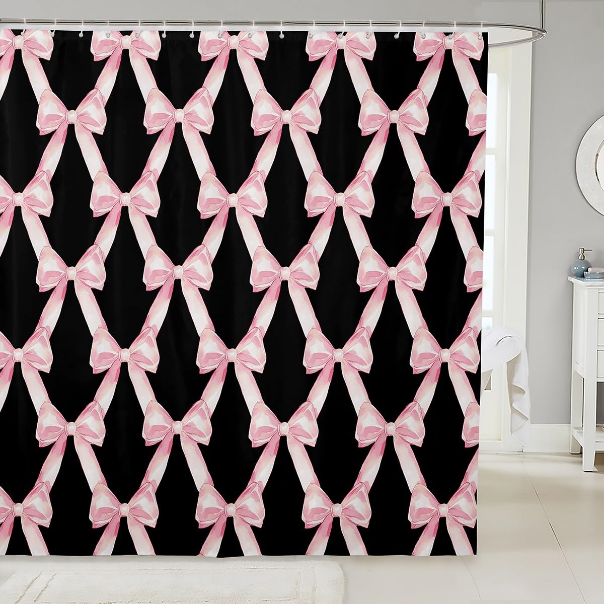Kawaii Ribbon Bow 72" Wx72 L Shower Curtain