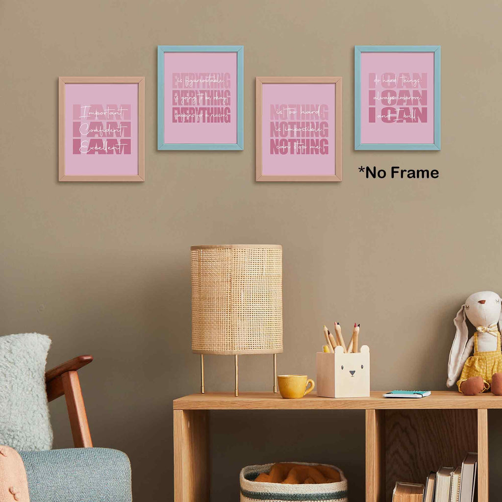 Set of 4 Inspirational Posters â€?Motivational Wall Art for Teen Girls & Women (8x10)