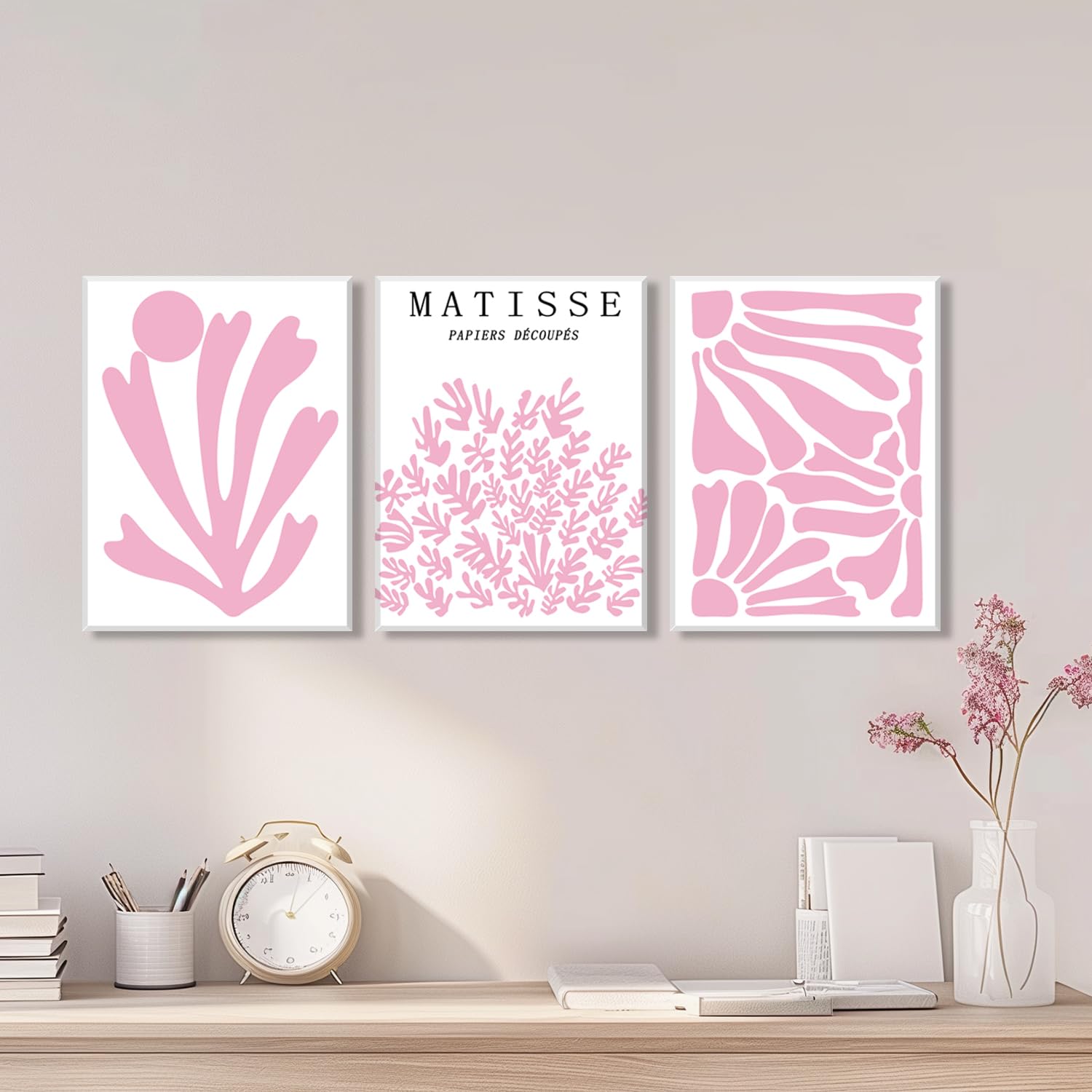 Trendy Blue Wall Art Set of 3, Preppy Navy Blue Wall Decor, Coquette Disco Lucky Me 8 Ball Poster Canvas Prints Aesthetic Pictures Room Dorm