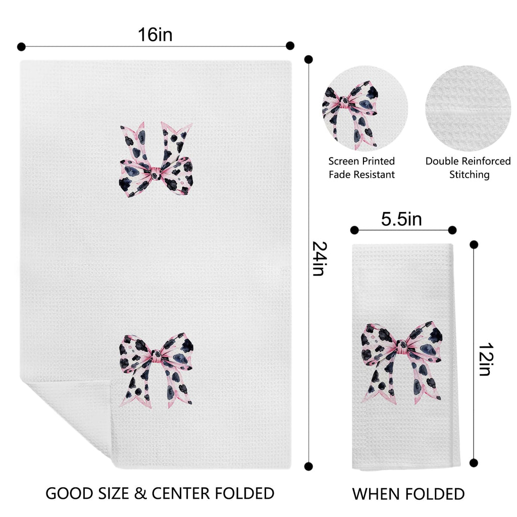 Coquette Bow Kitchen Towels Hand Towels for Bathroom, 16x24 Inch