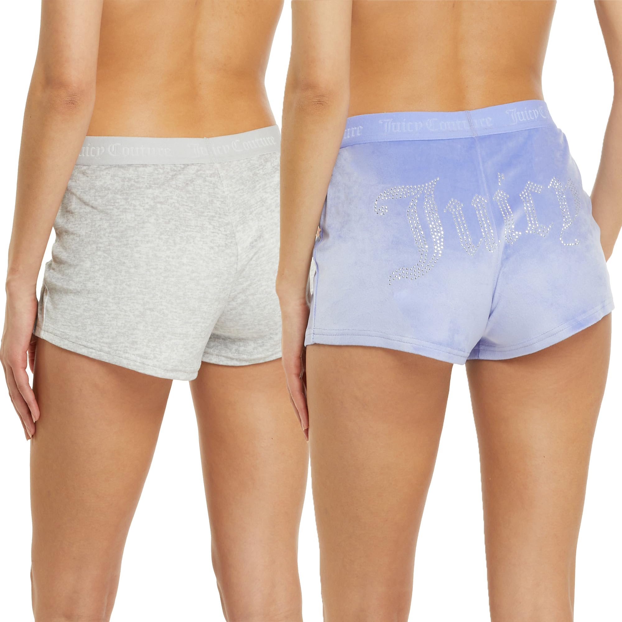 Juicy Couture Velvet Fleece Shorts 2 Piece Designer Pajama Set for Women, 2-Pack Sleep and Lounge Shorts