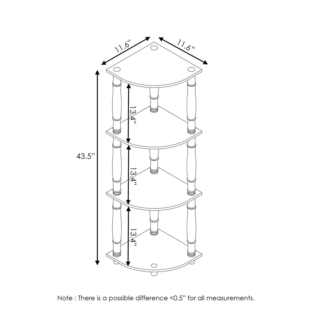 Three-Tier Round Tube Reversible Corner Display Rack Multipurpose Shelving Unit