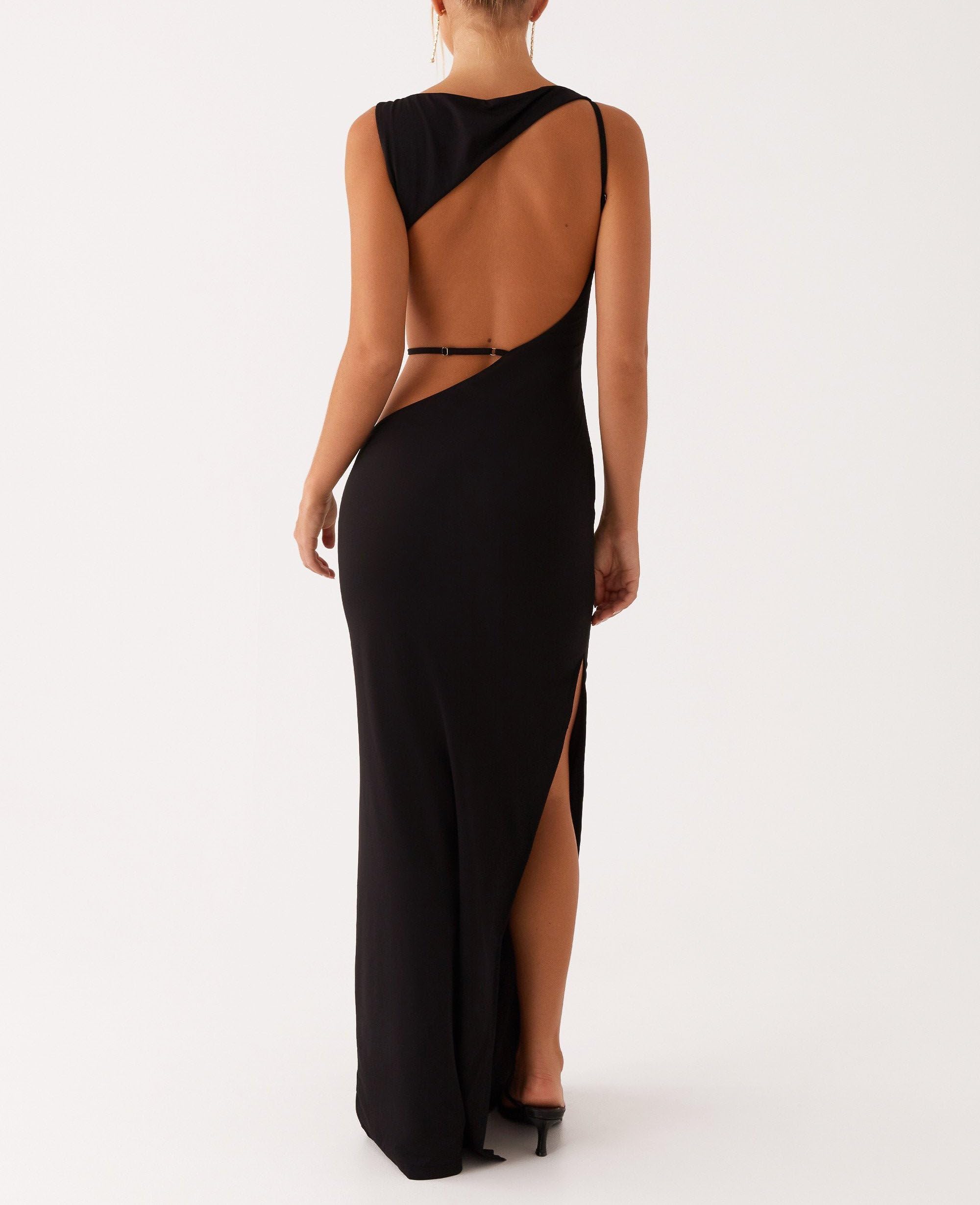 Sexy Cut Out Maxi Dress for Women Spaghetti Strap Backless Bodycon Dress Y2k Hollow Sleeveless Long Dress