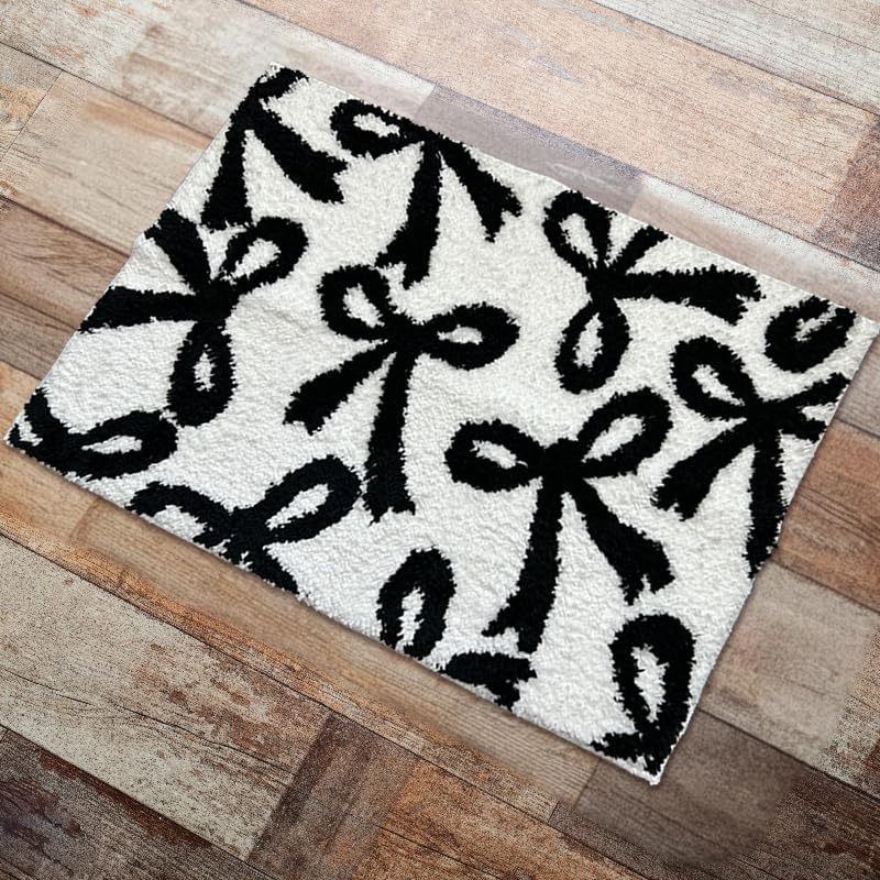 Coquette Bow Rug - Bow Shaped bathmat - Handmade & Premium- 30in (75cm) - Bathroom - Designer Rugs - Aesthetic Room Decor
