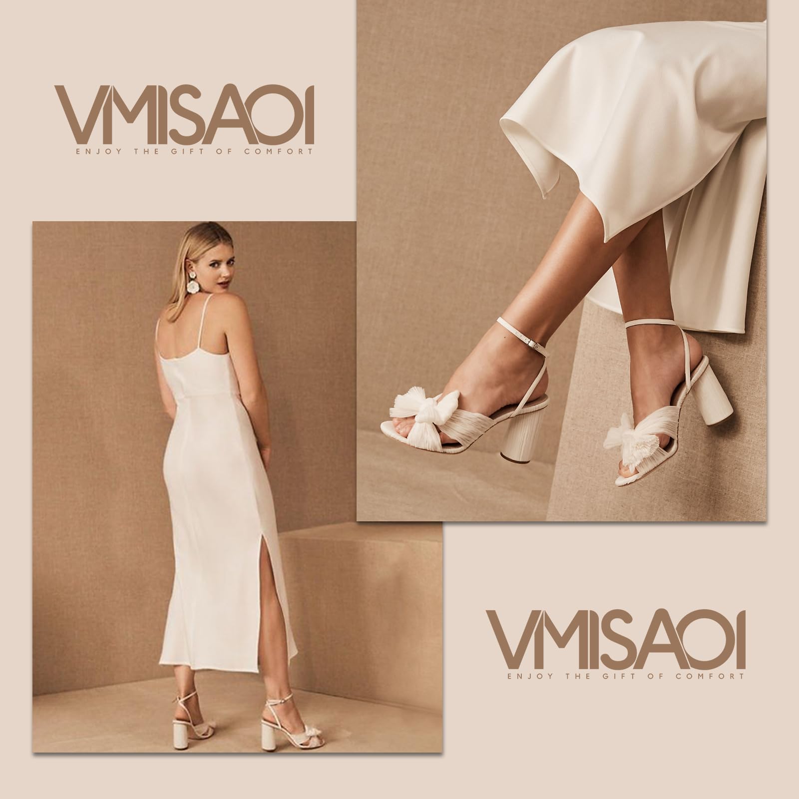 Women's High Block Chunky Heel Sandals Fashion Open Toe Ankle Buckle Strap Pleated Bow Heel