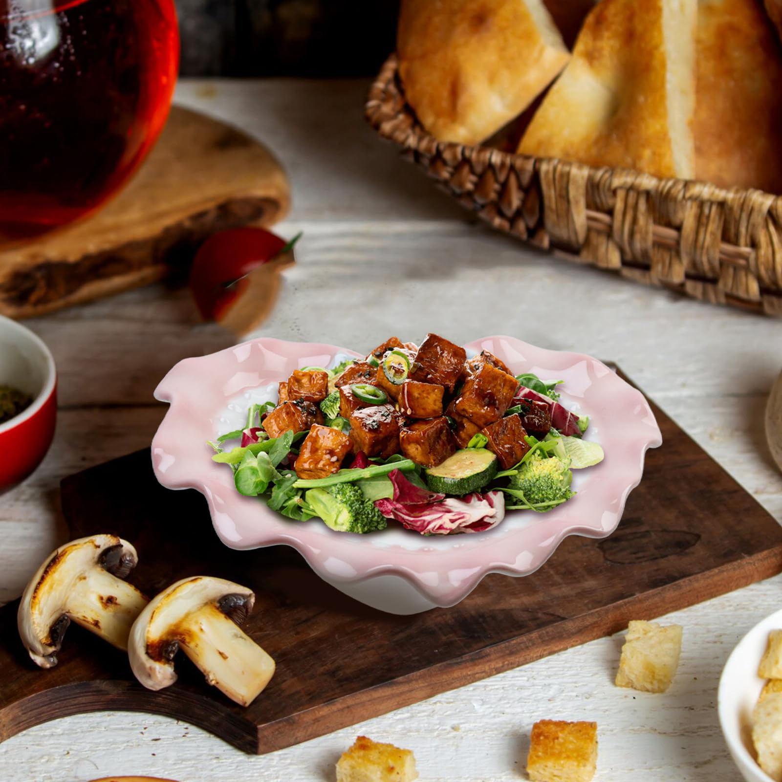 Cute Ceramic Bowls Porcelain Dessert Bowl Suitable (5 Inch)