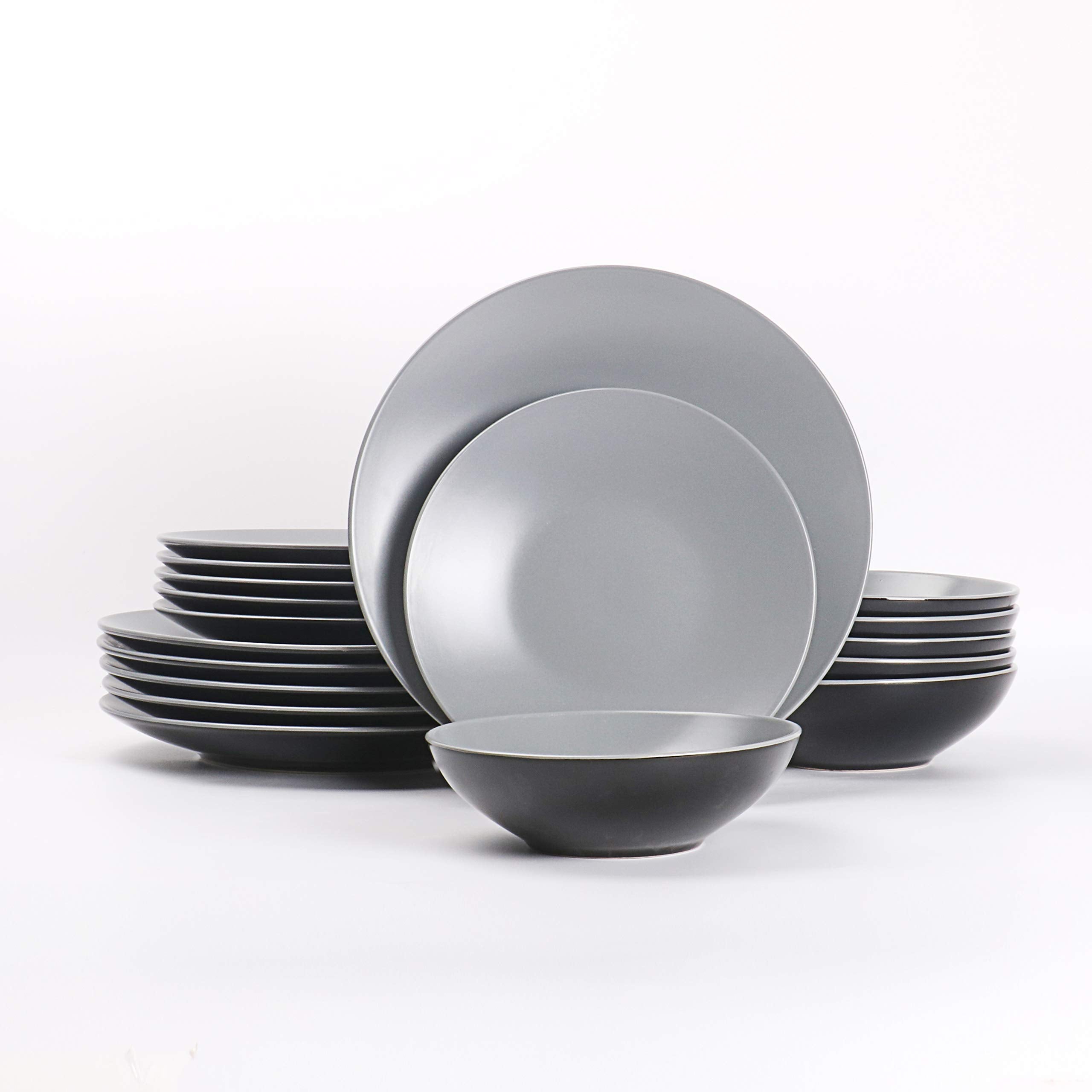 Stoneware Two-Tone Colors Life 12pc Dinner Set