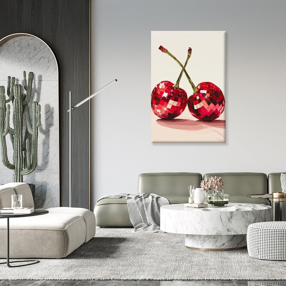 Disco Ball Fruits Canvas Print â€?Trendy Glam Wall Art