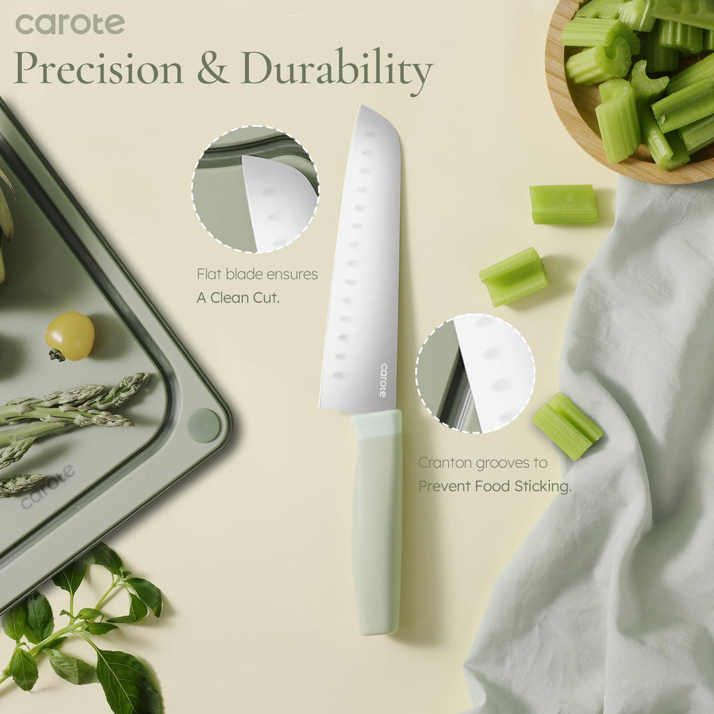 Kitchen Knife Set with Block and Sharpener, Dishwasher Safe Knife Block Set 9Pcs, Forged Cutlery with Razor-Sharp Stainless Steel Blades