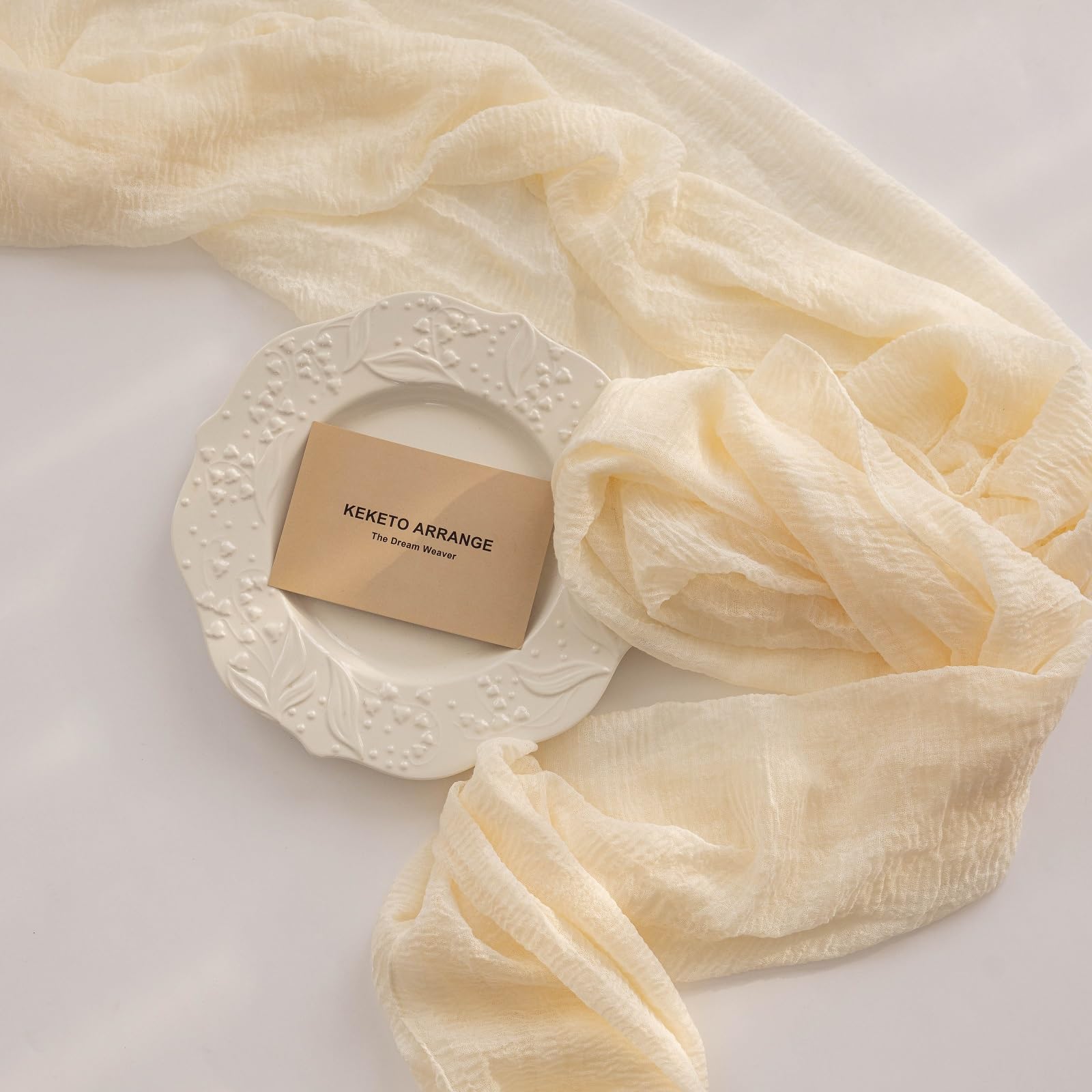 Table Runner Cheese Cloth Rustic Gauze Cheesecloth Table Runner 120 Inch 10 FT Sheer Boho Home Decorations