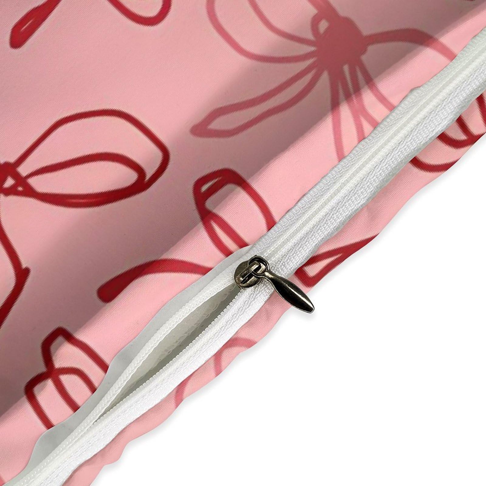 Pink Red Bow Comforter Set Duvet Cover Quilt Cover Set Ultra Soft Bed Cover (1 Duvet Cover+2 Pillowcases)