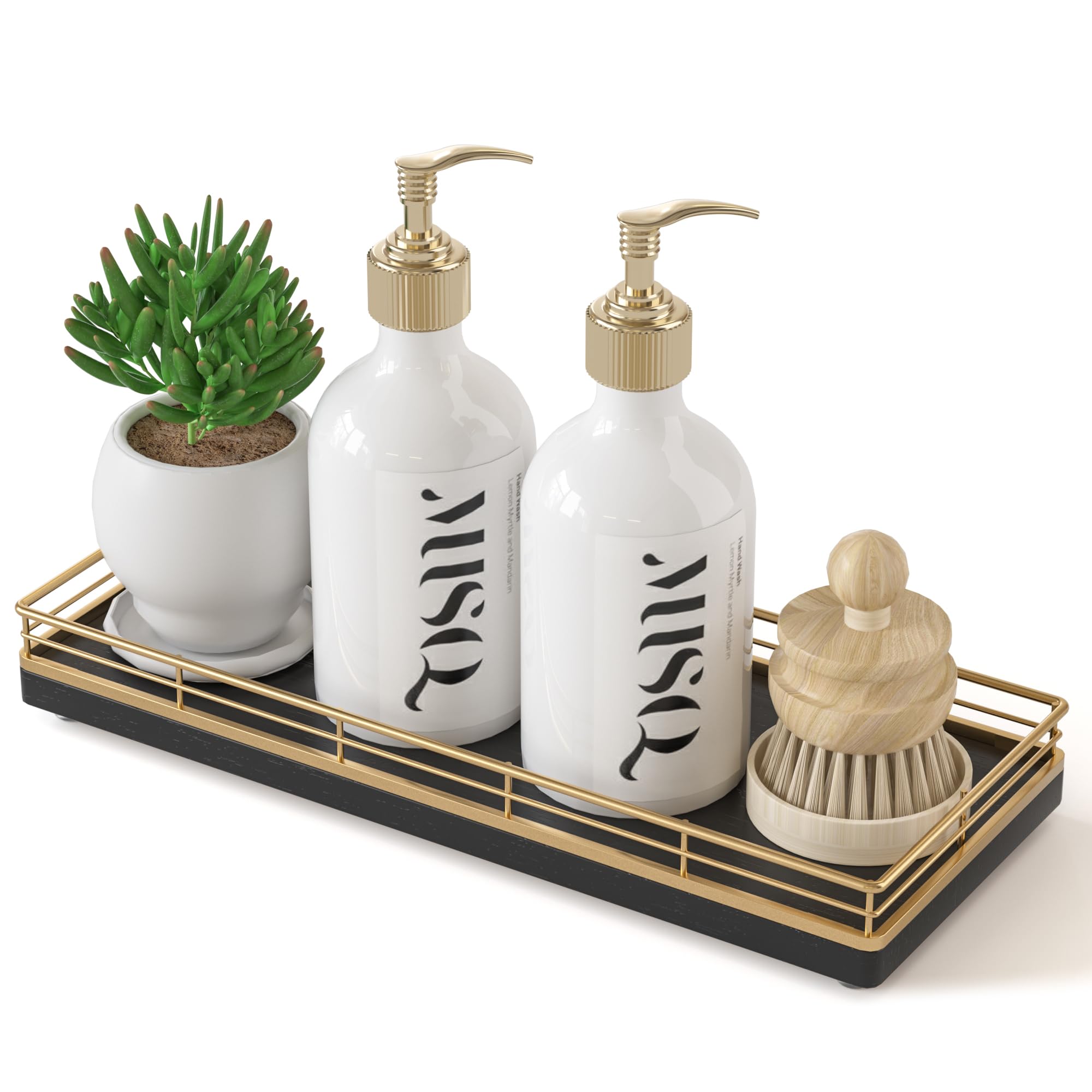 Vanity Tray for Jewelry Candle Makeup Perfume Holder Toilet Tank Tray Soap Cologne Organizer