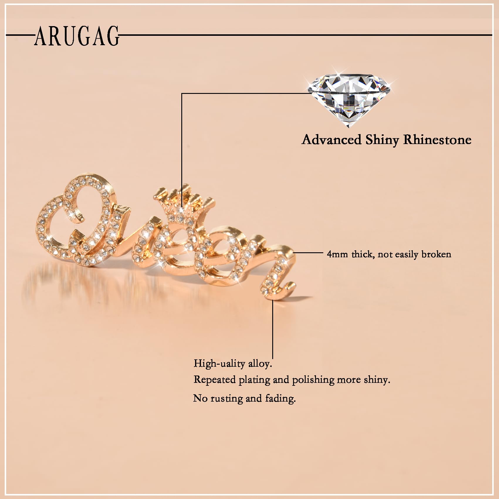 Girls 30 PCS Bling Shoe Charms, Luxury Rhinestone Jewelry Shoe Decoration and Chain for Clog Sandals Accessories