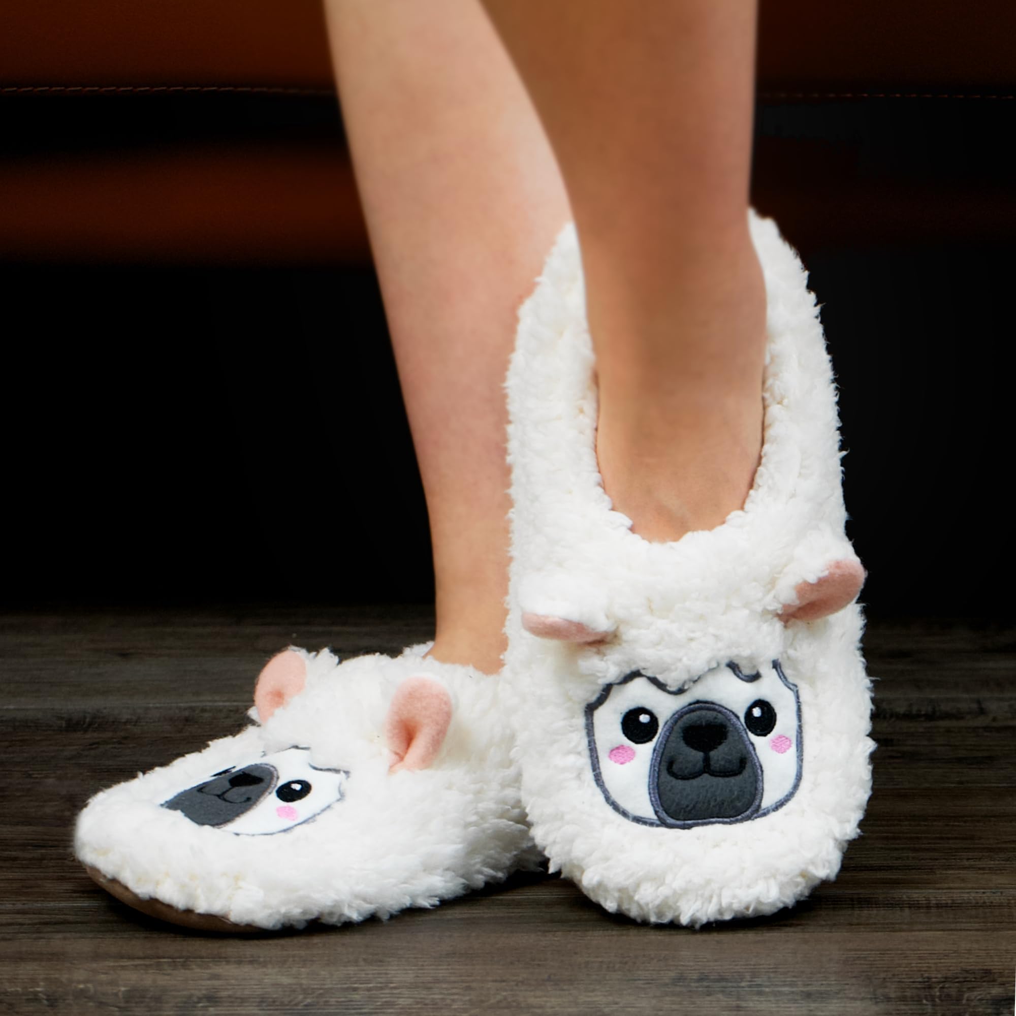 Cute Animal House Slippers - Fuzzy Warm Bedroom Slipper Socks Non-Slip Grippers