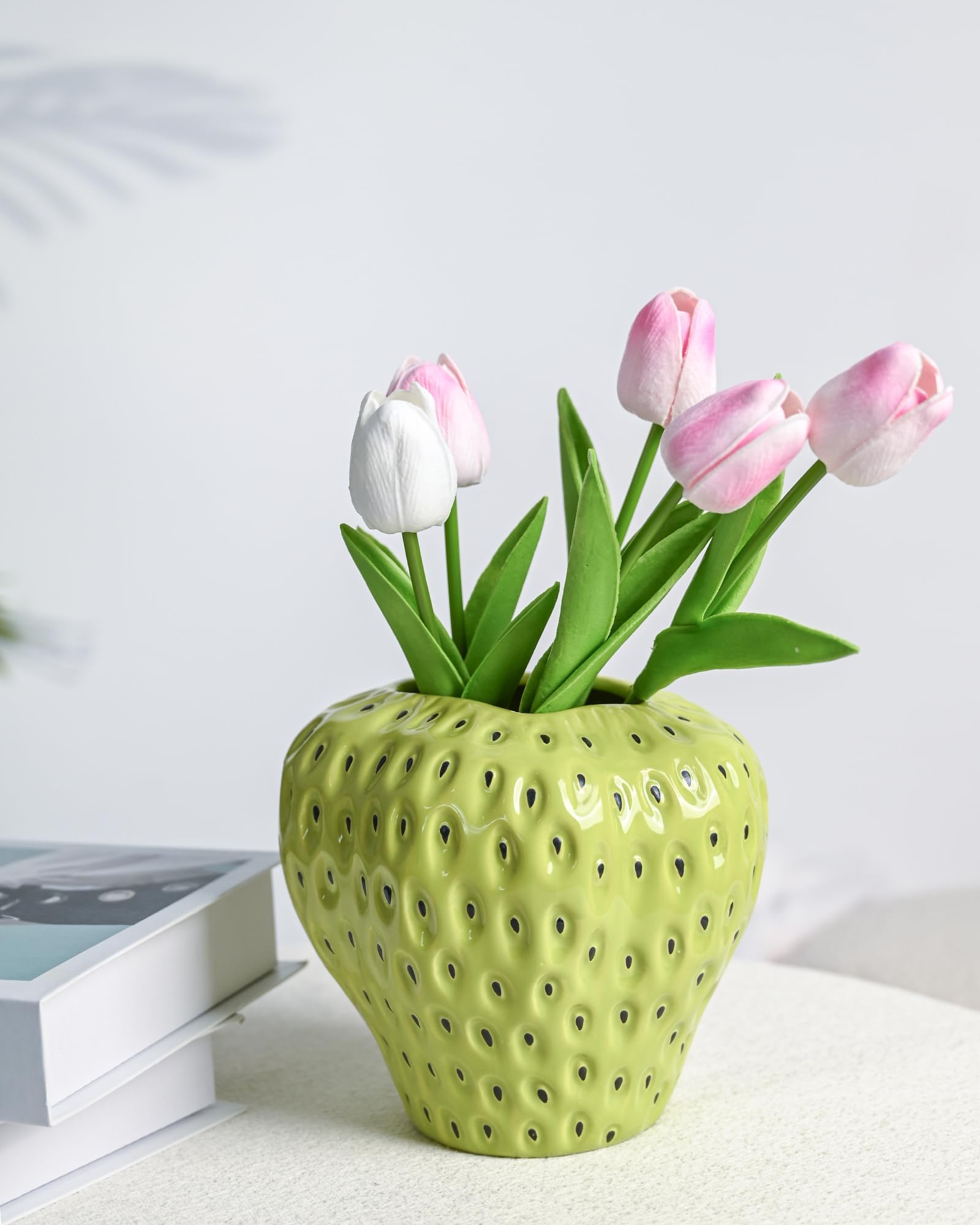 Strawberry Ceramic Flower Vases for Colorful Girly Home Decor