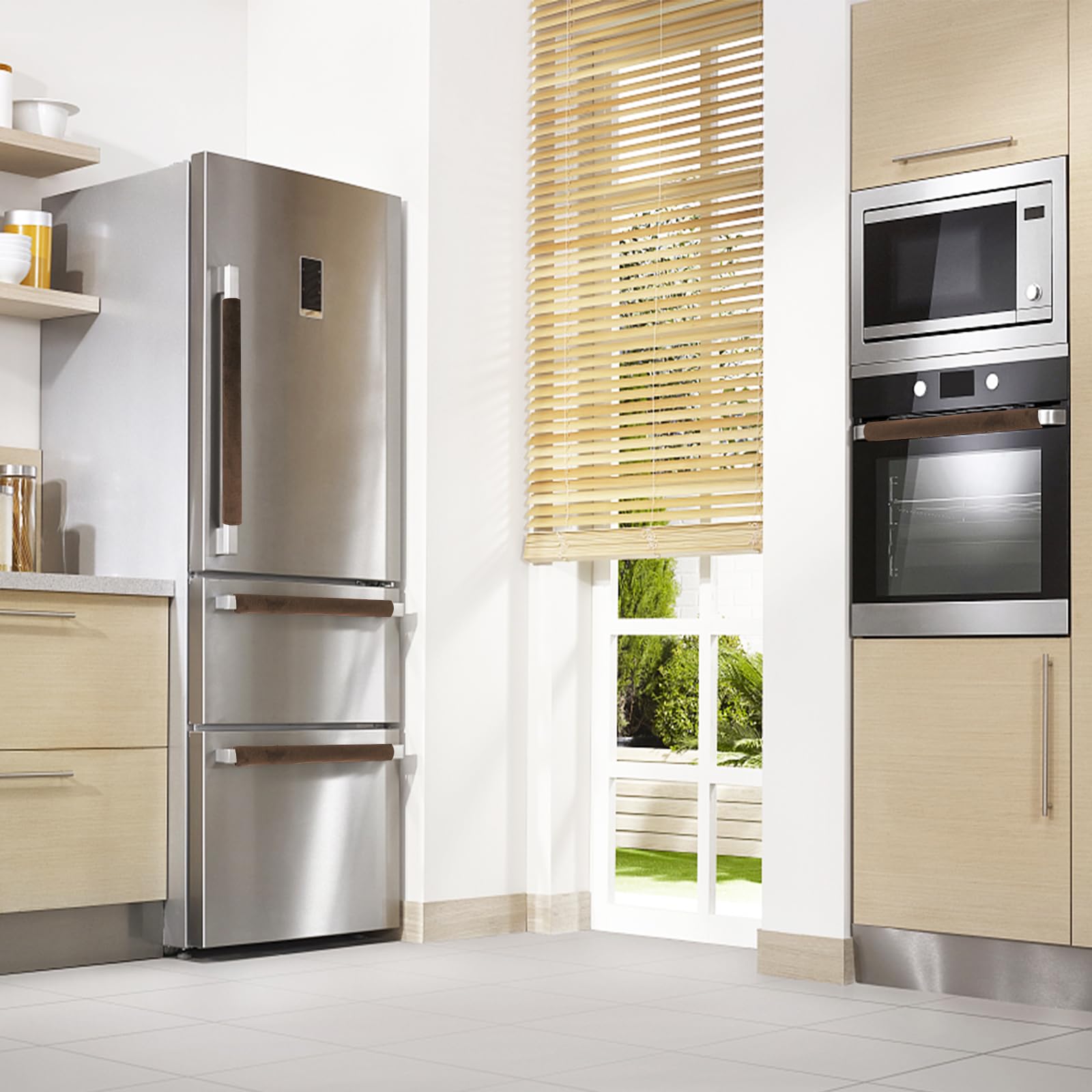 Refrigerator Door Handle Covers Kitchen Decor Keep Appliance Clean Anti-Static Stains for Fridge Dishwashers Velvet 3PCS