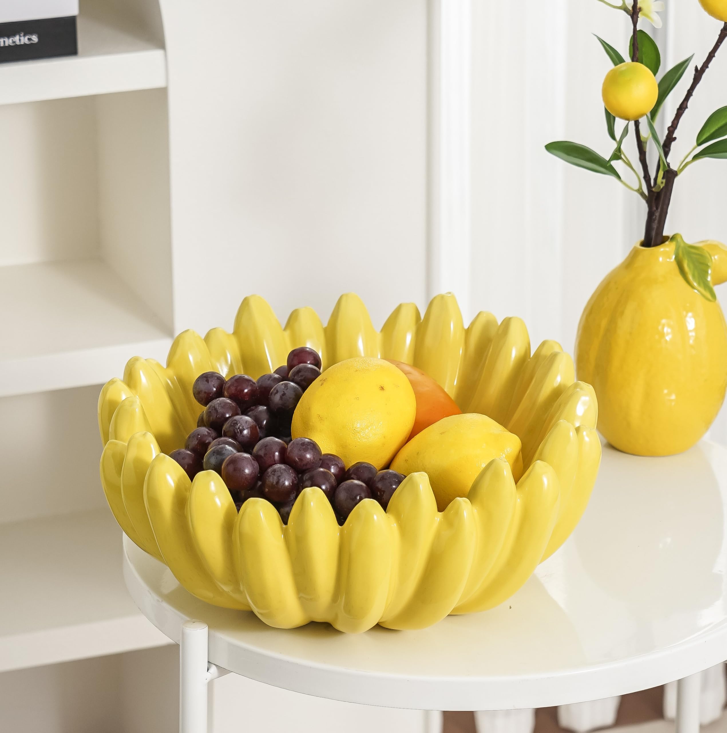 Ceramic Decorative Bowl Banana-Shaped Fruit Bowl