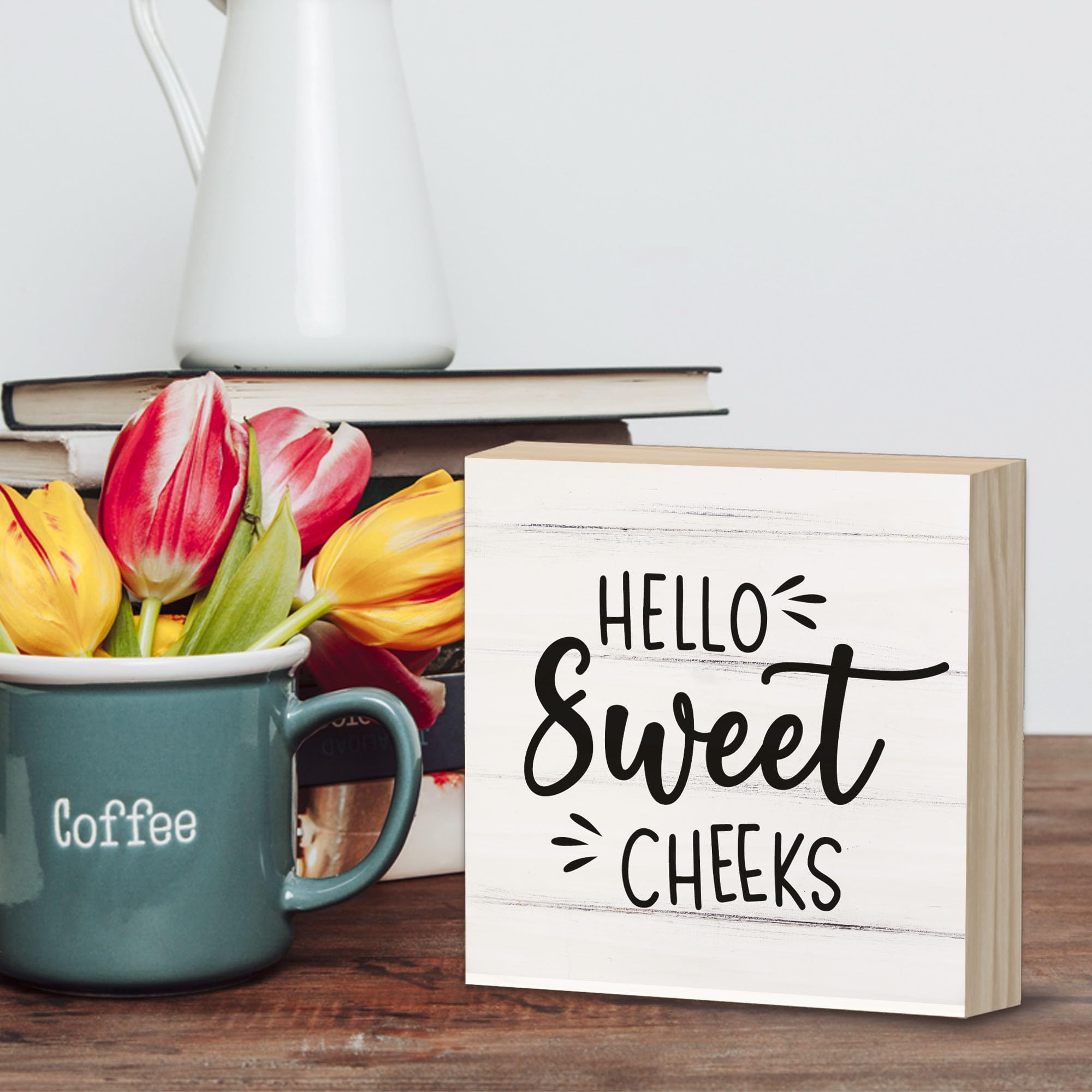 Hello Sweet Cheeks Bathroom Wood Block Signs