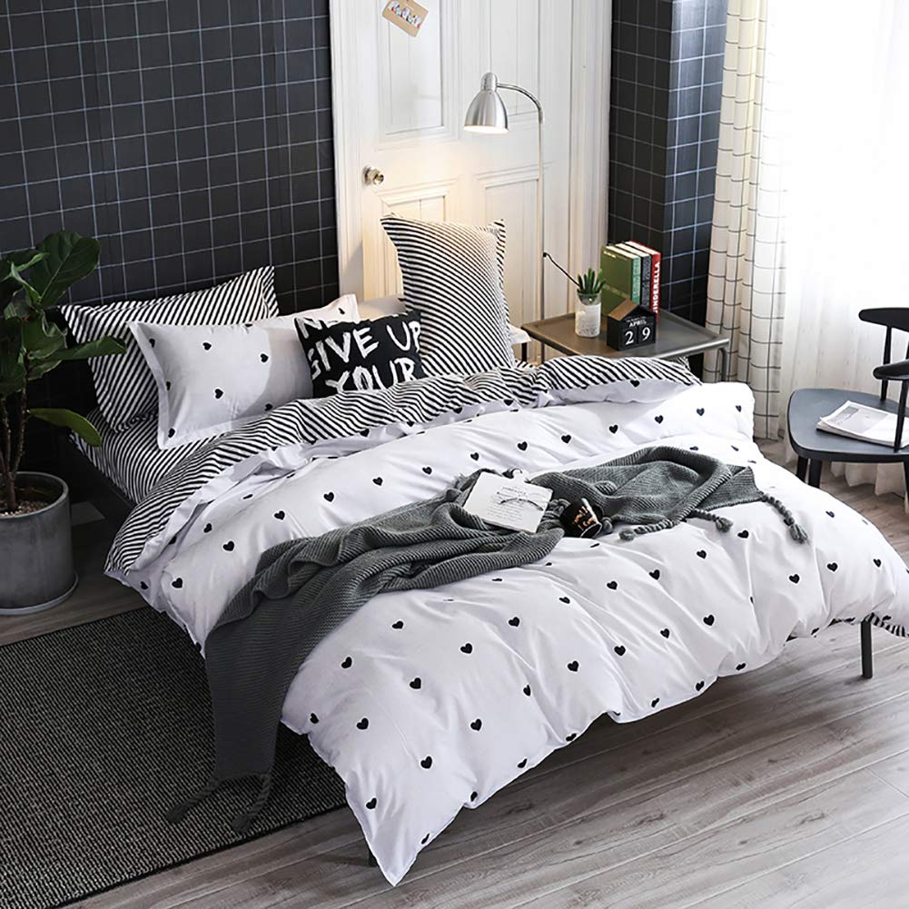 Duvet Cover Printed Bedding Set 3Pcs Girls Kawaii Pattern Comforter Cover with Zipper Closure Soft Breathable Microfiber